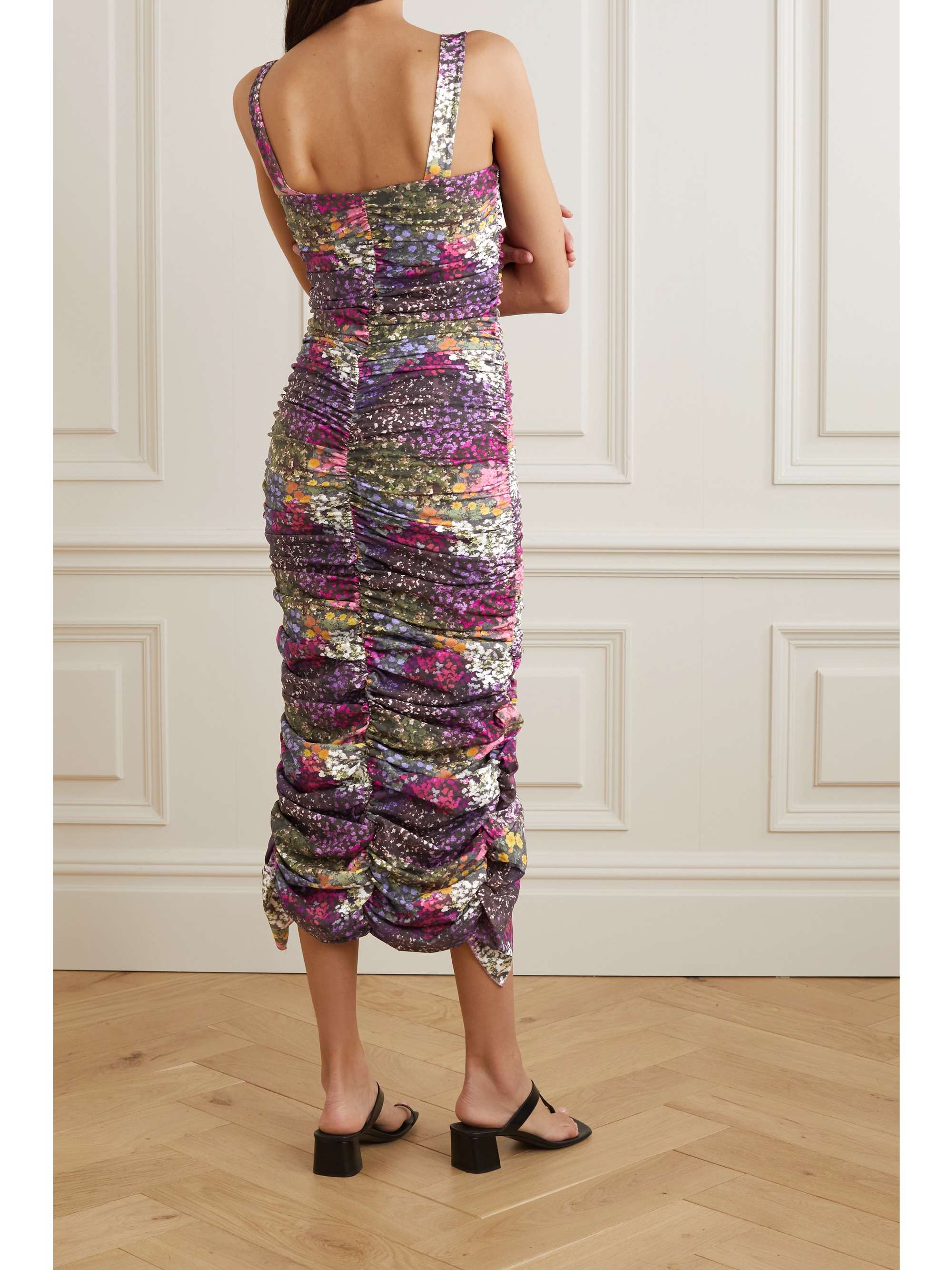 ROTATE BIRGER CHRISTENSEN Dorthe ruched floral-print stretch-jersey midi dress