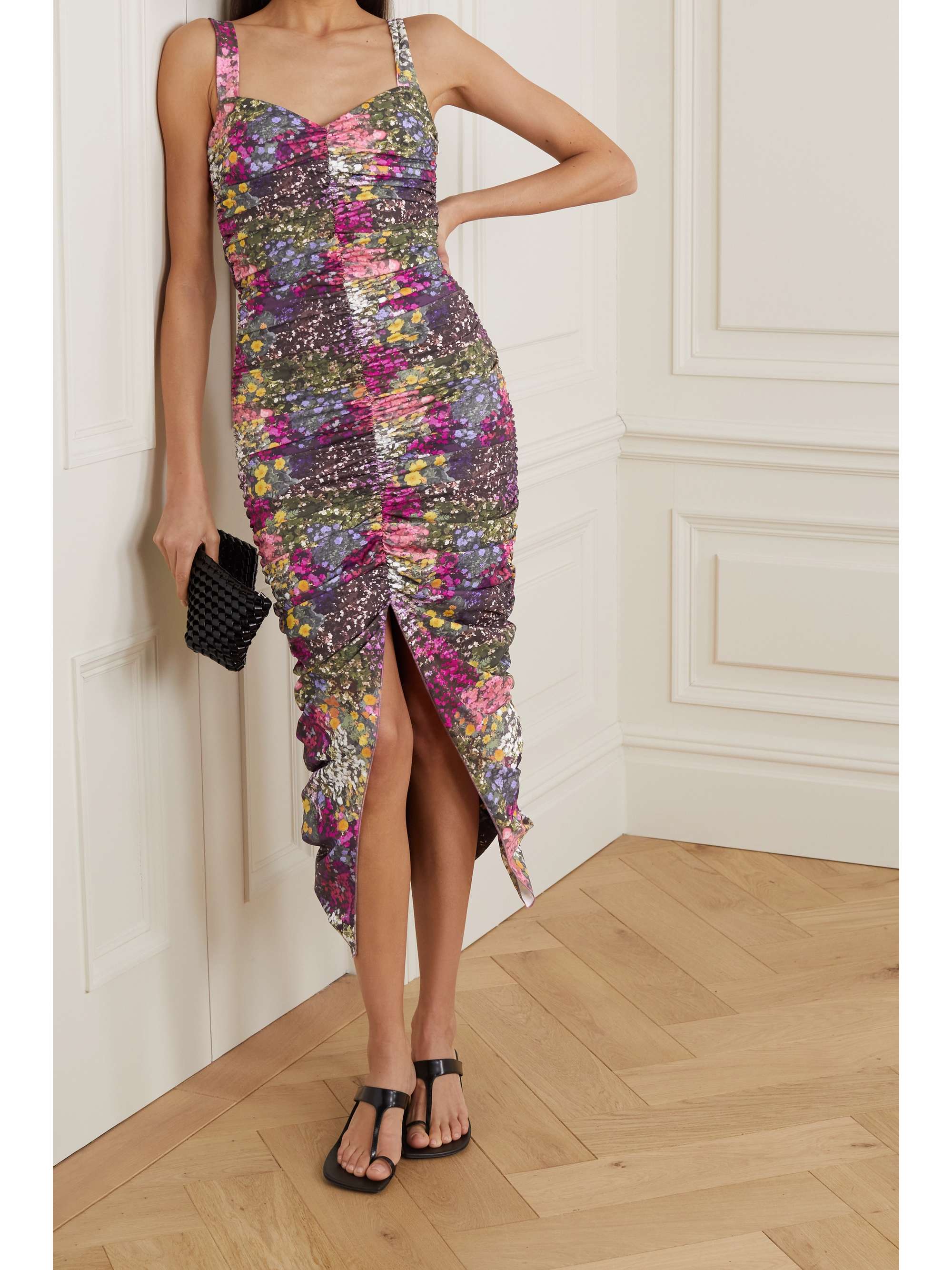 ROTATE BIRGER CHRISTENSEN Dorthe ruched floral-print stretch-jersey midi dress