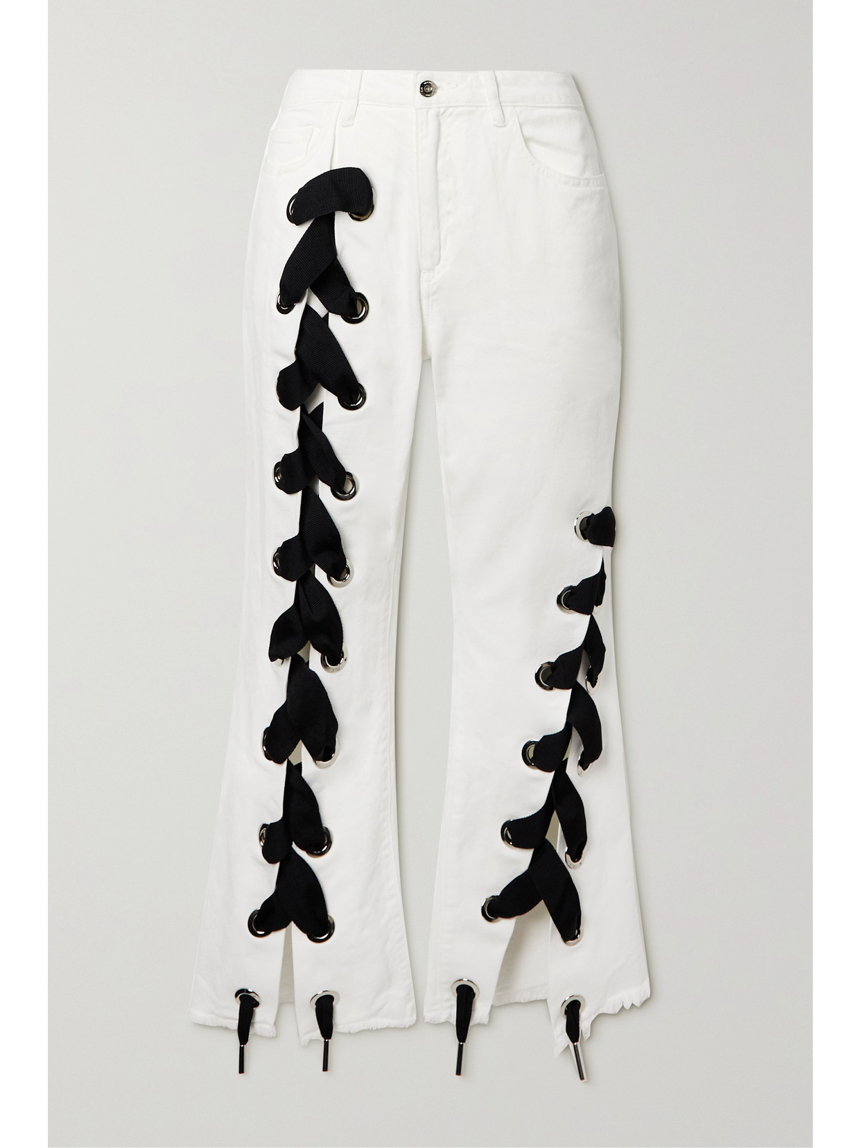 Marques' Almeida - Cropped Lace-up Frayed Mid-rise Flared Jeans - White 22 Awaiting product image