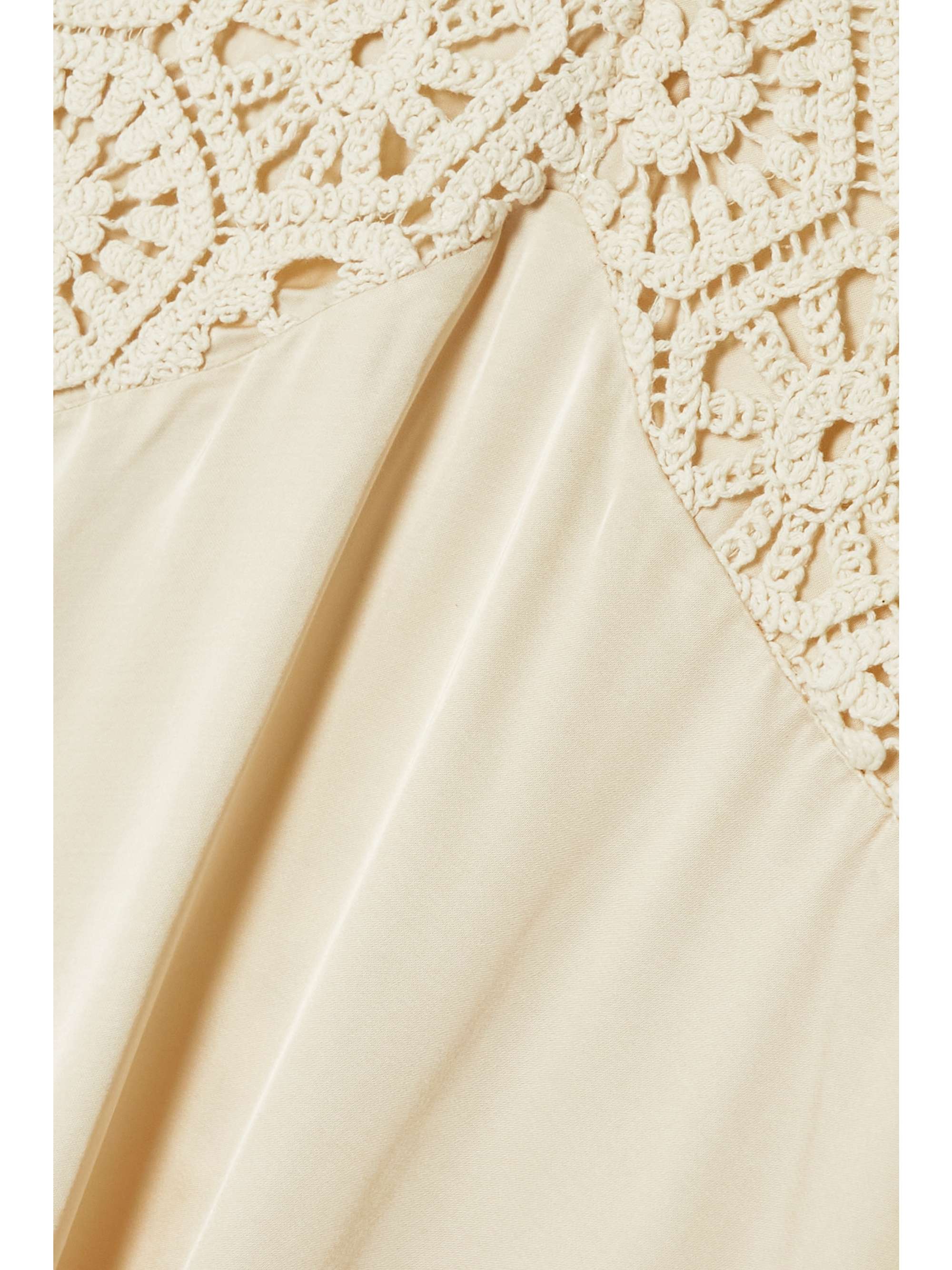 ROTATE BIRGER CHRISTENSEN Mini-robe en satin et en coton crocheté Florence