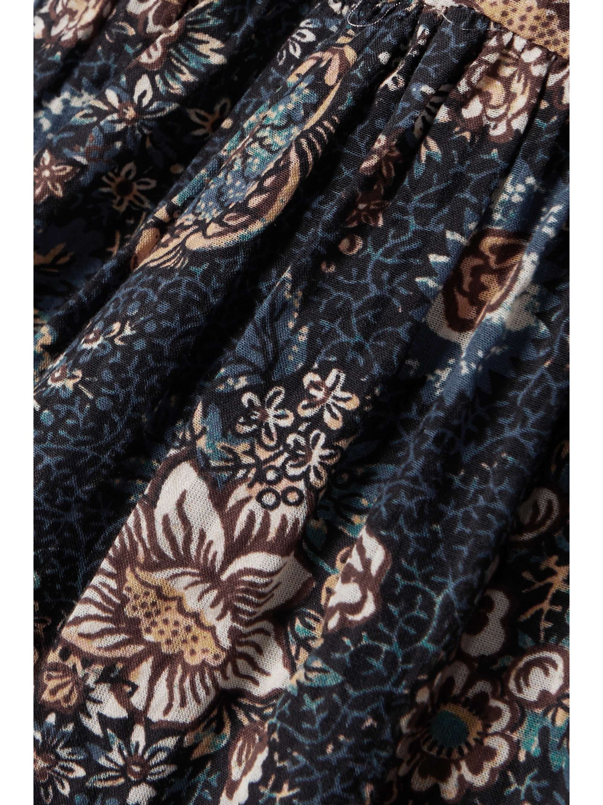 ULLA JOHNSON Juniper gathered floral-print cotton-blend voile mini dress