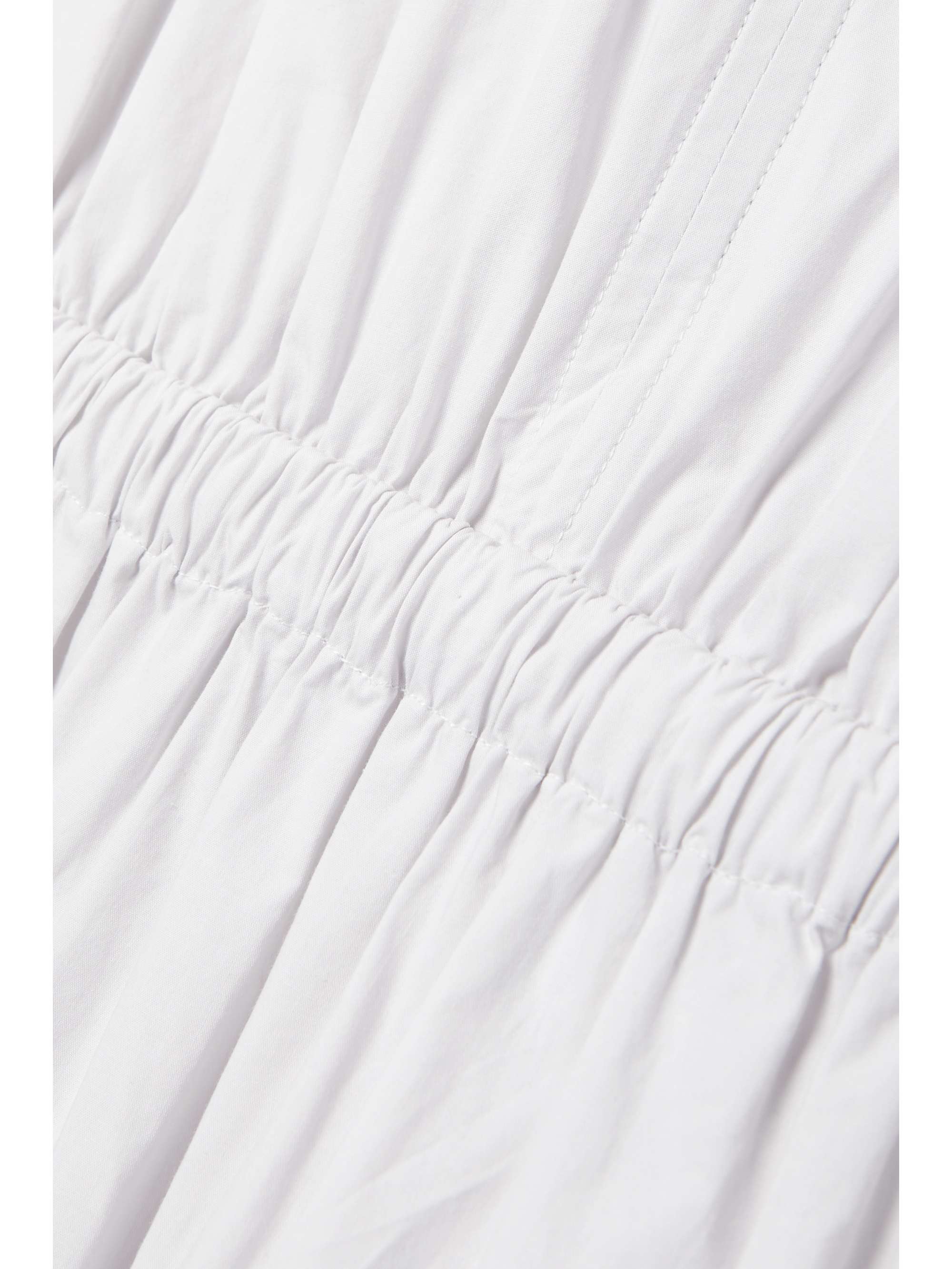 ULLA JOHNSON Imani gathered washed cotton-poplin midi dress
