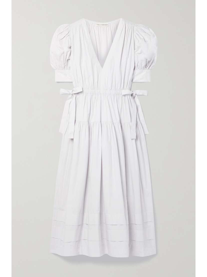 Ulla Johnson Imani Gathered Washed Cotton-poplin Midi Dress