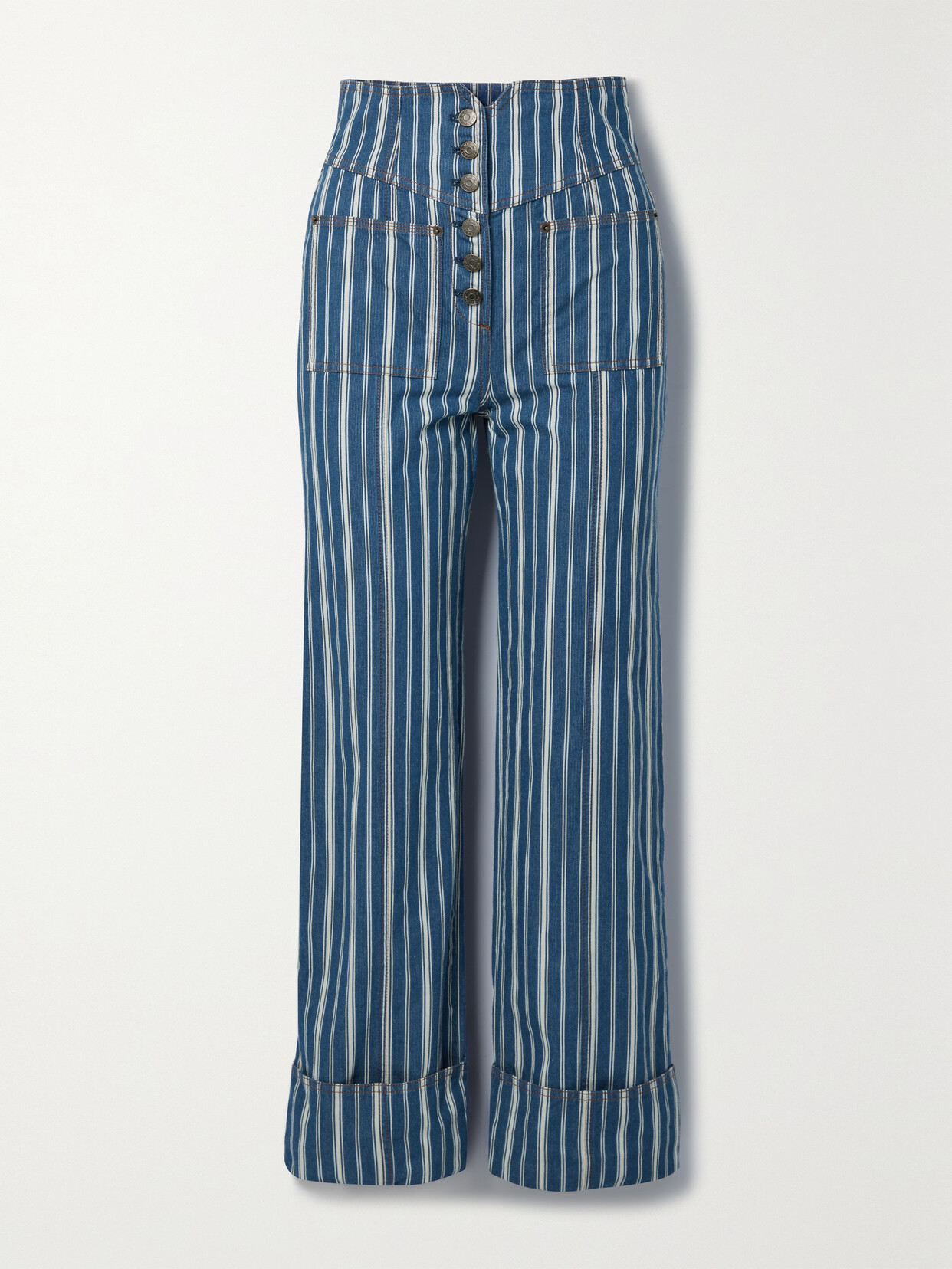 Marlowe Striped High-Rise Wide- Leg