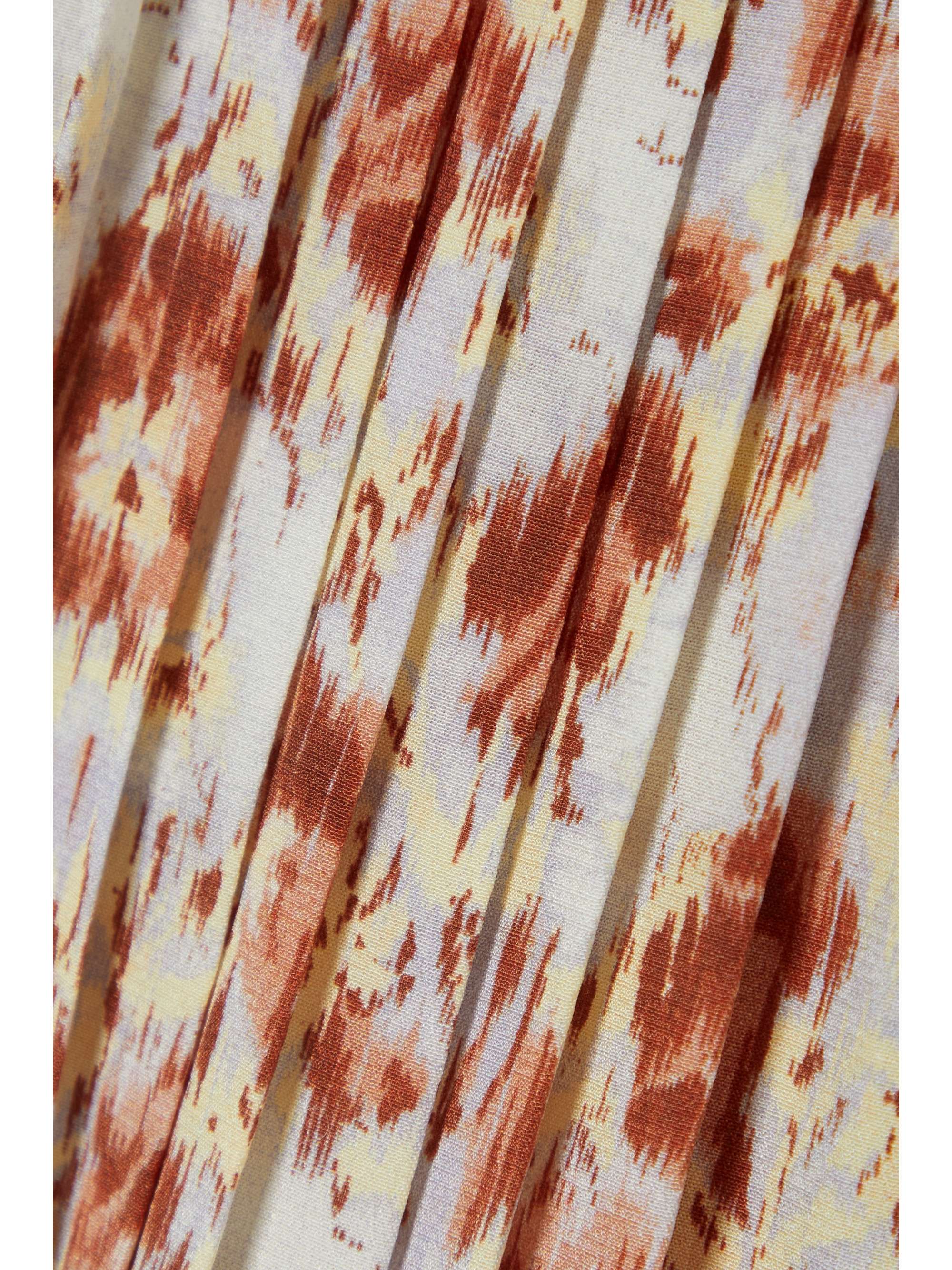ULLA JOHNSON Margot belted pleated floral-print silk crepe de chine shorts