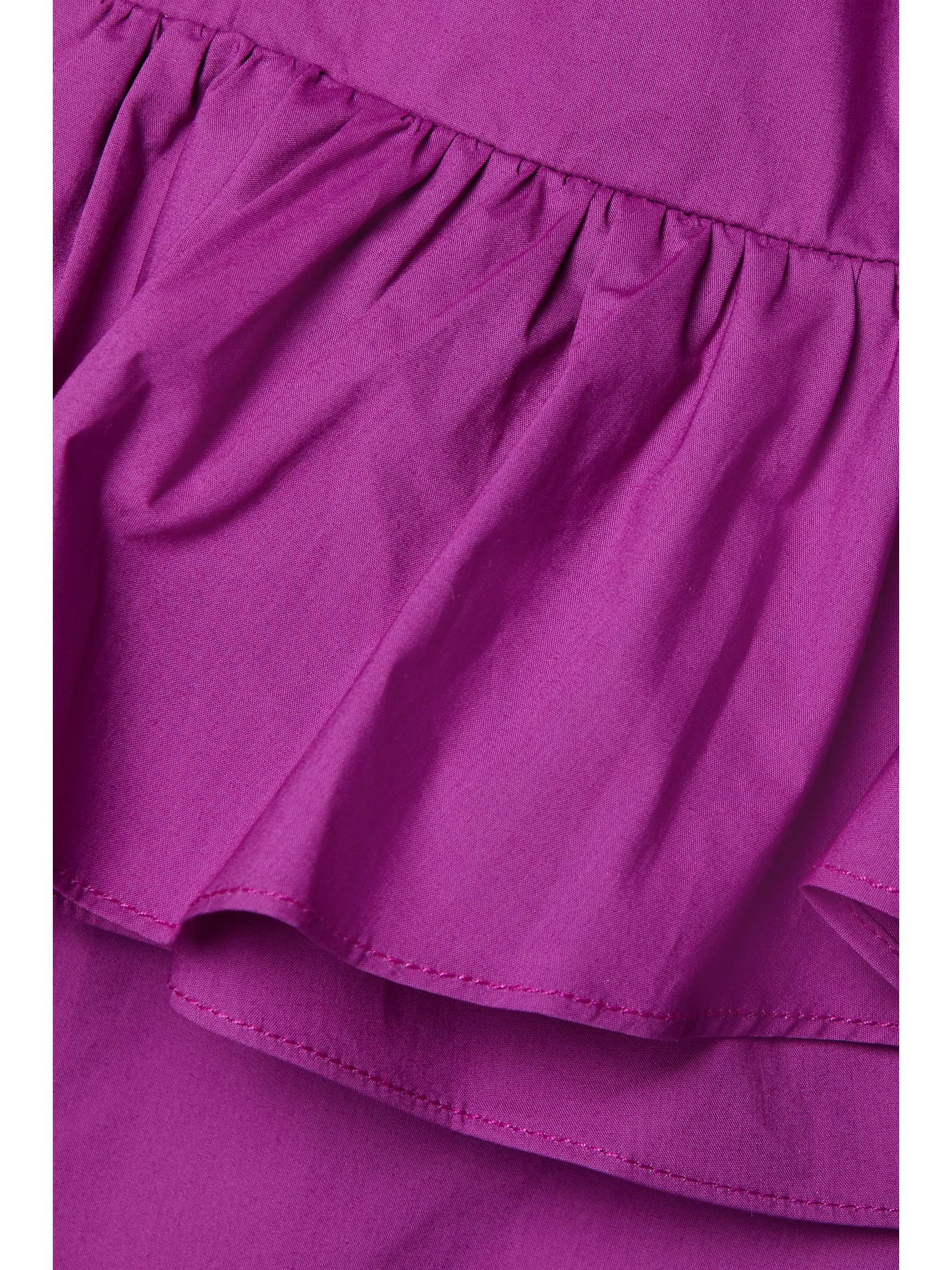 ULLA JOHNSON Marie open-back asymmetric ruffled tiered cotton-poplin midi dress