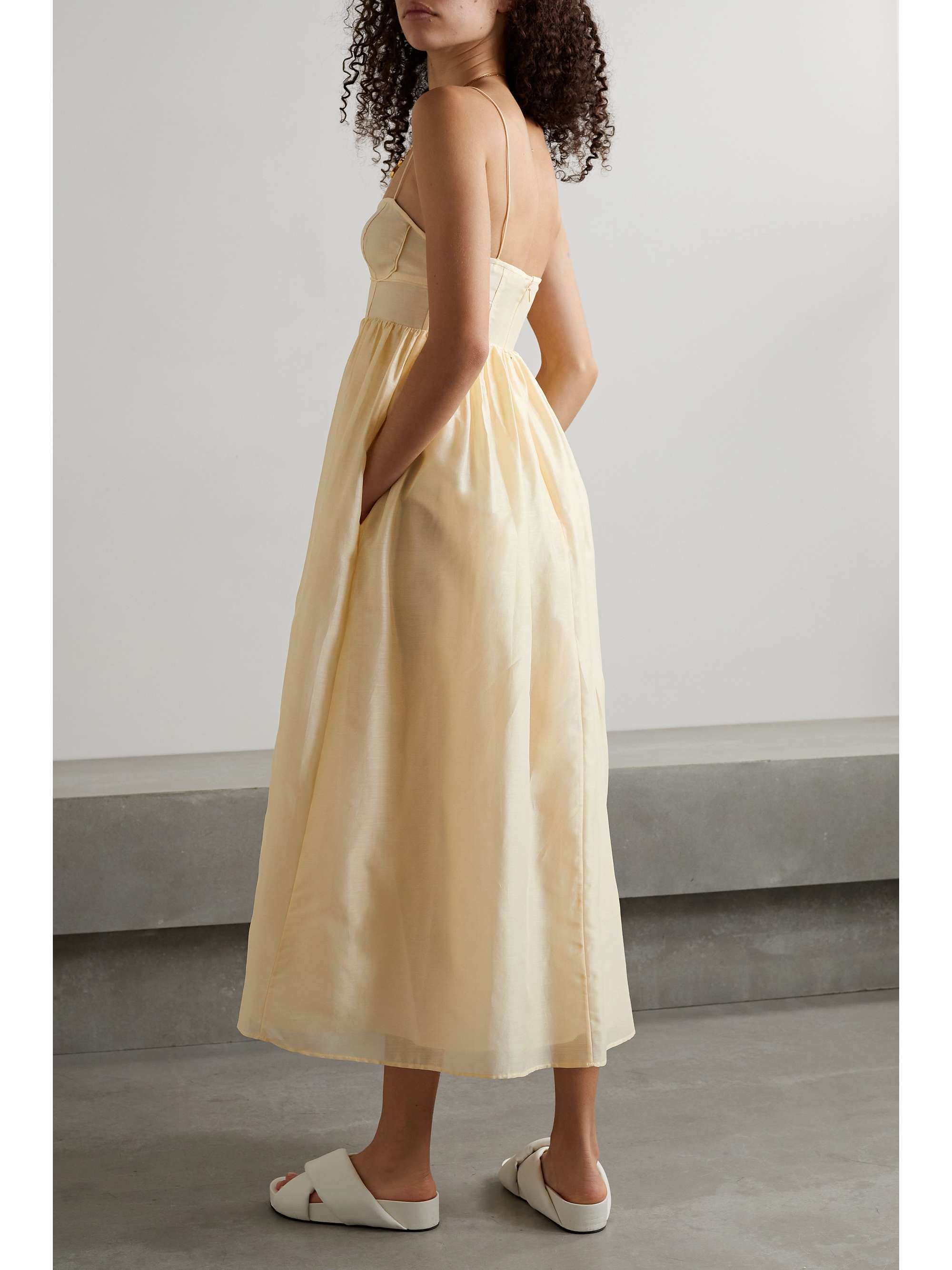 ULLA JOHNSON Mariza cotton-blend organza midi dress