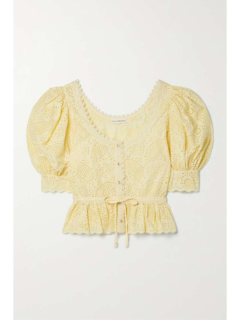 Ulla Johnson Suri Crochet-trimmed Broderie Anglaise Cotton-voile Blouse