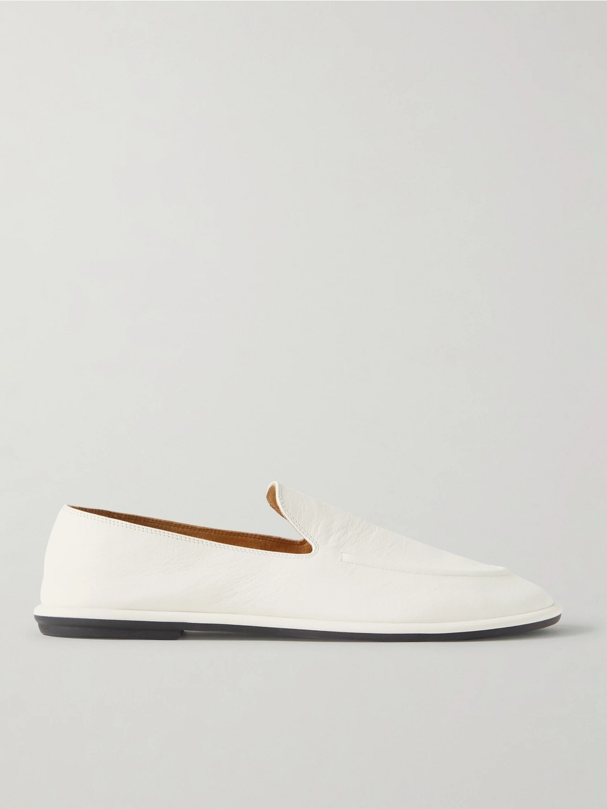 Shop The Row Canal Leather Loafers In Off-white