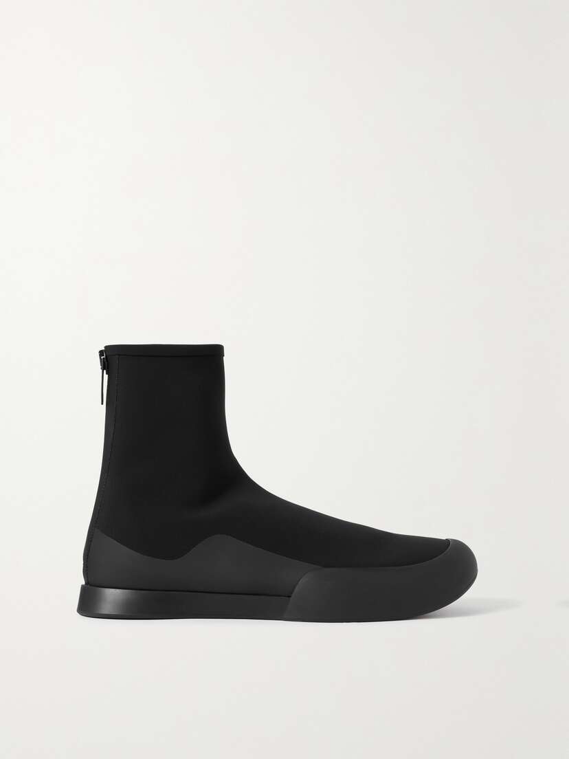 The Row Rubber-trimmed Scuba Ankle Boots