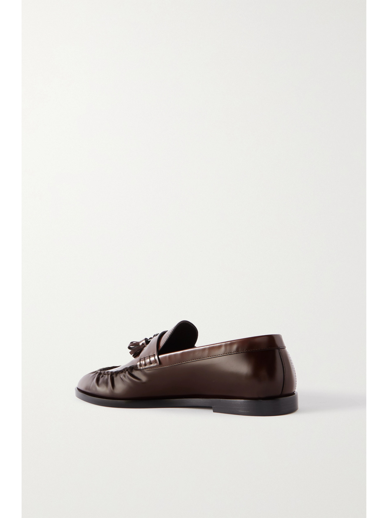 The Row Calfskin Tassel Boyfriend Loafers In Brown
