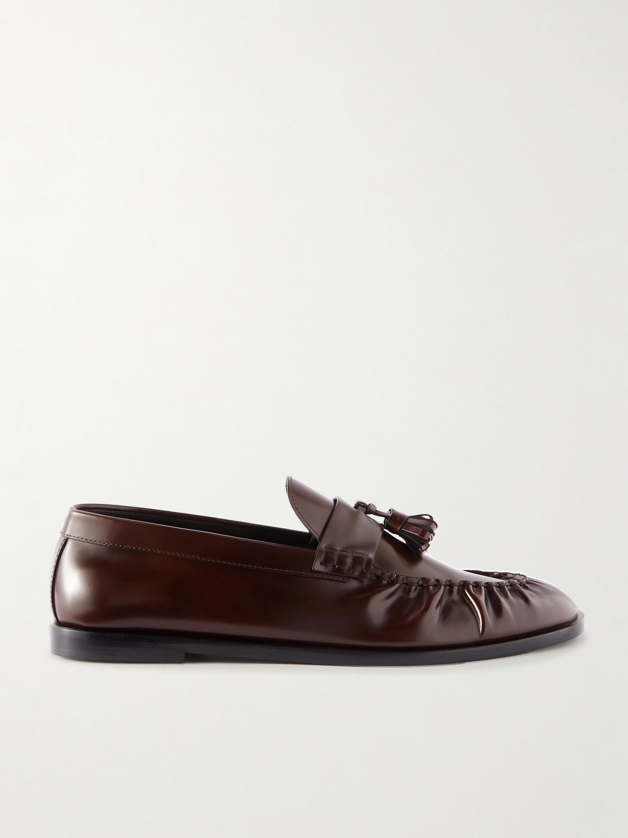 Shop The Row Tasseled Leather Loafers In Brown