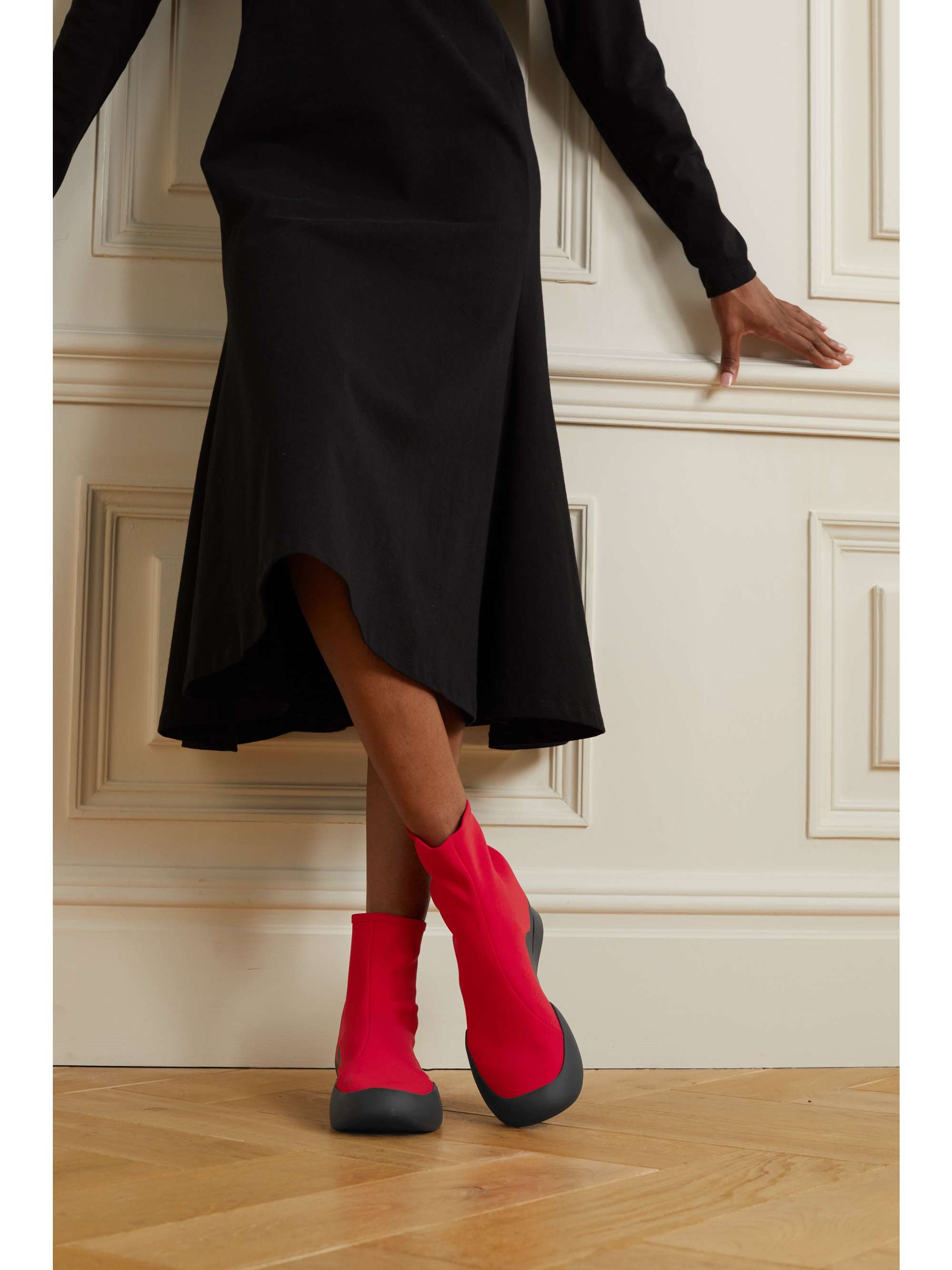 THE ROW Rubber-trimmed scuba ankle boots