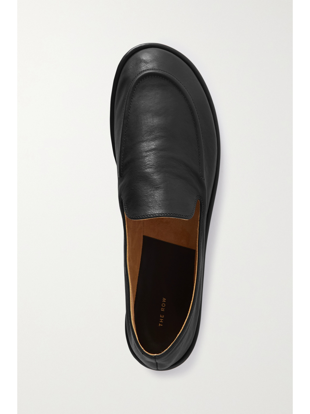 The Row Canal Leather Loafers In Black