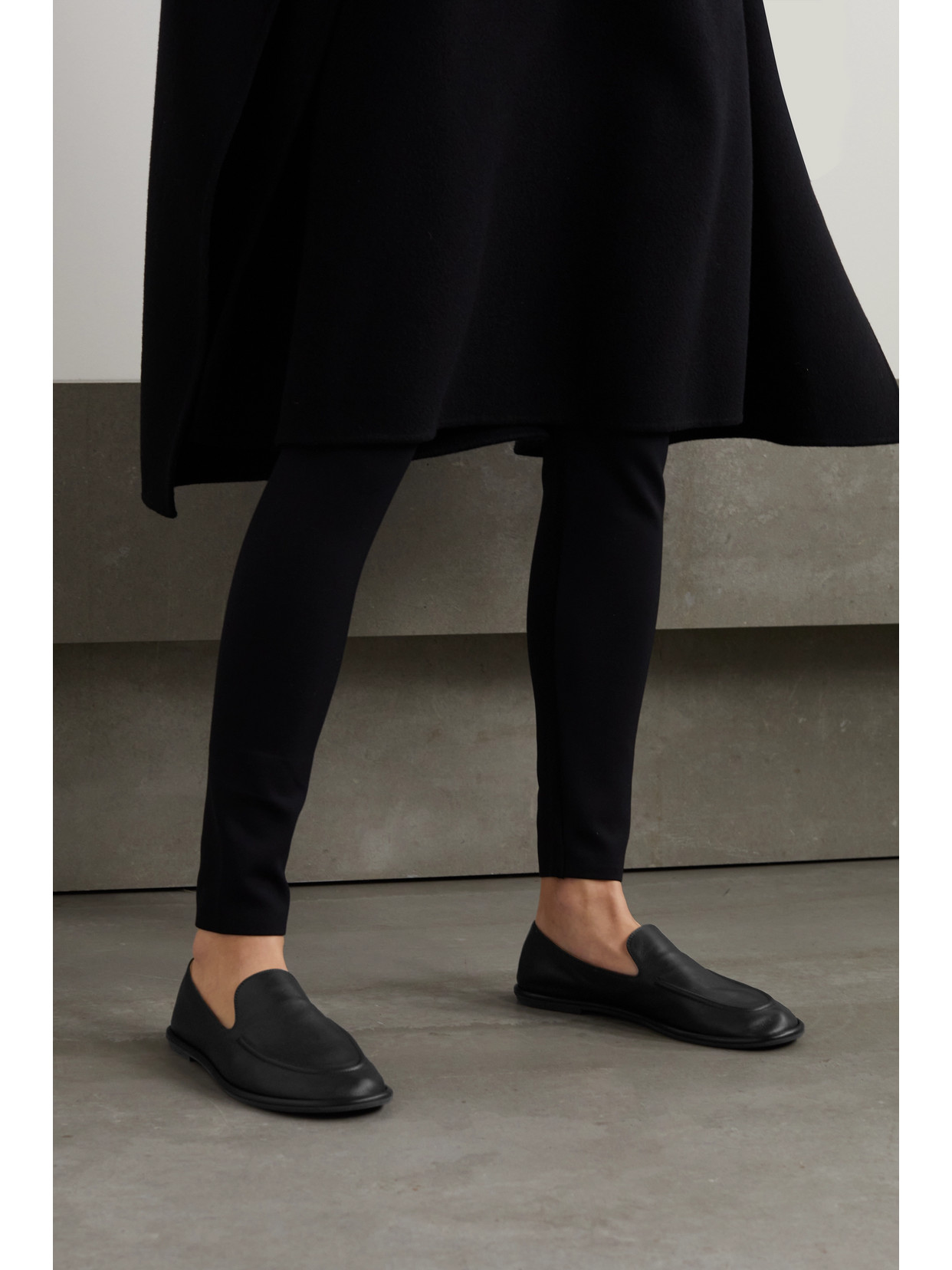 The Row Canal Leather Loafers In Black