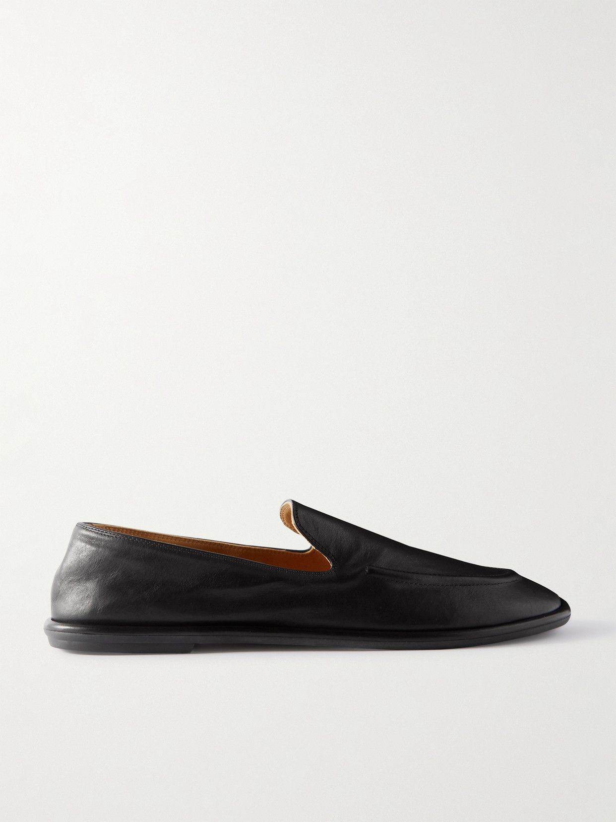 The Row Canal Leather Loafers In Black