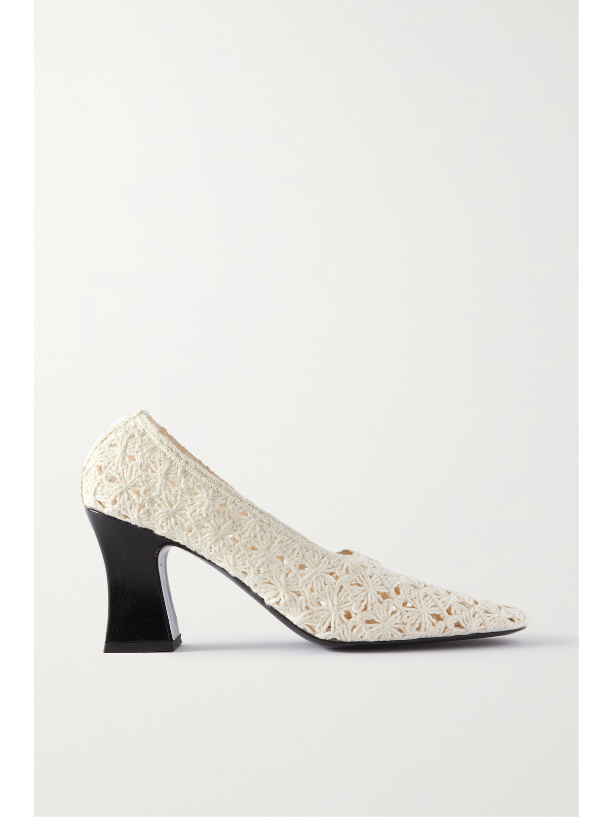 The Row Crocheted Organic Cotton-blend Pumps In Off-white
