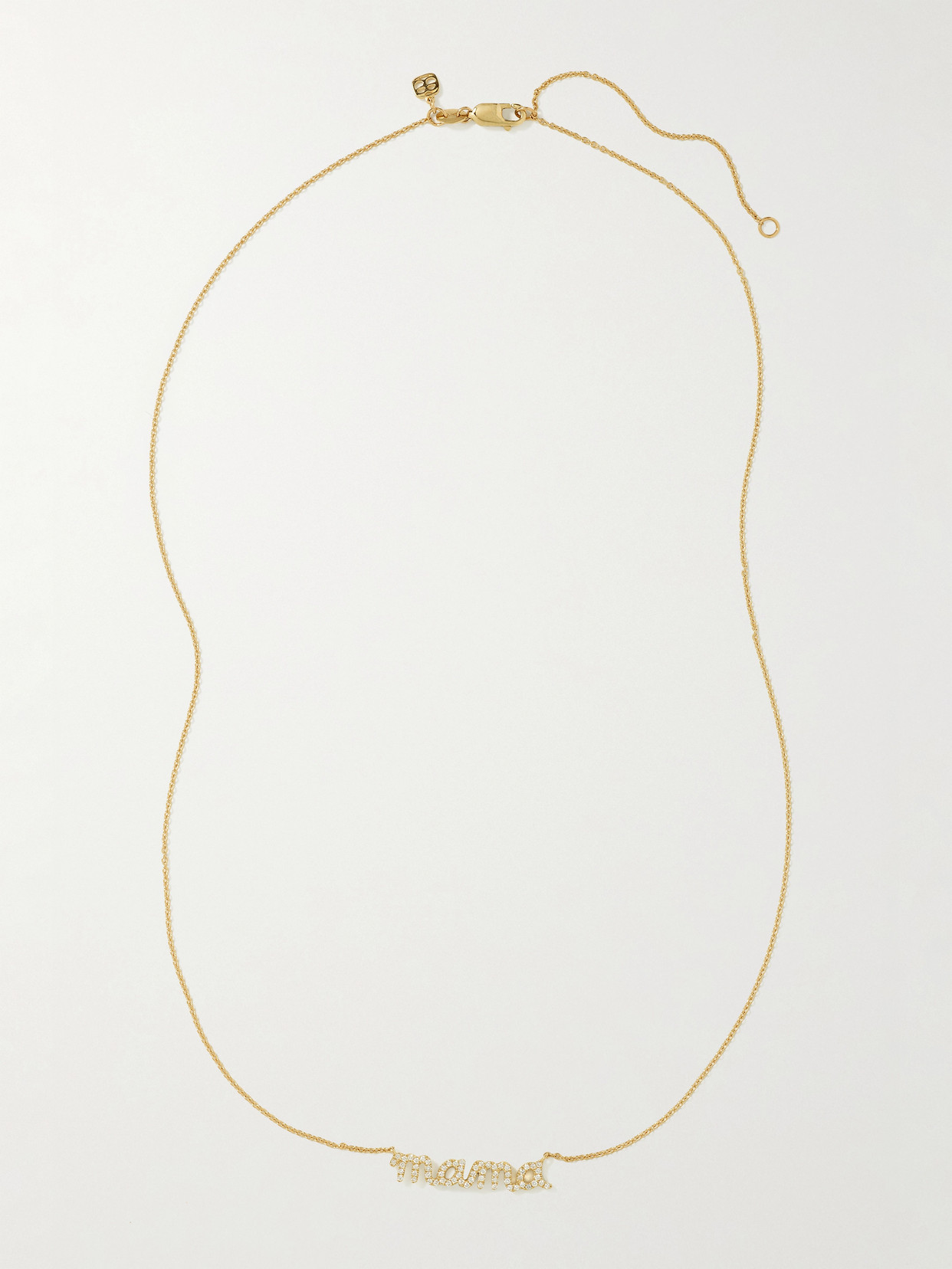 Shop Sydney Evan Mama 14-karat Gold Diamond Necklace