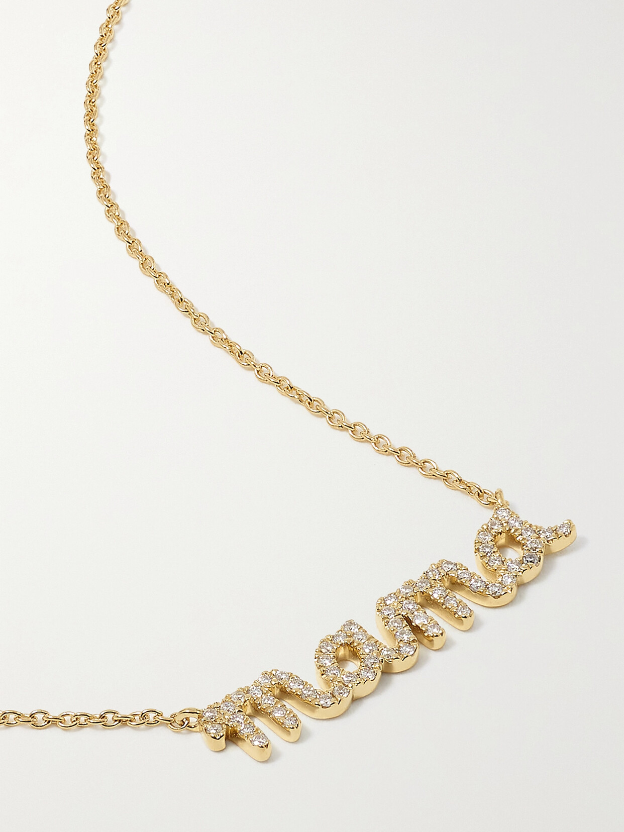 Sydney Evan Mama 14-karat Gold Diamond Necklace