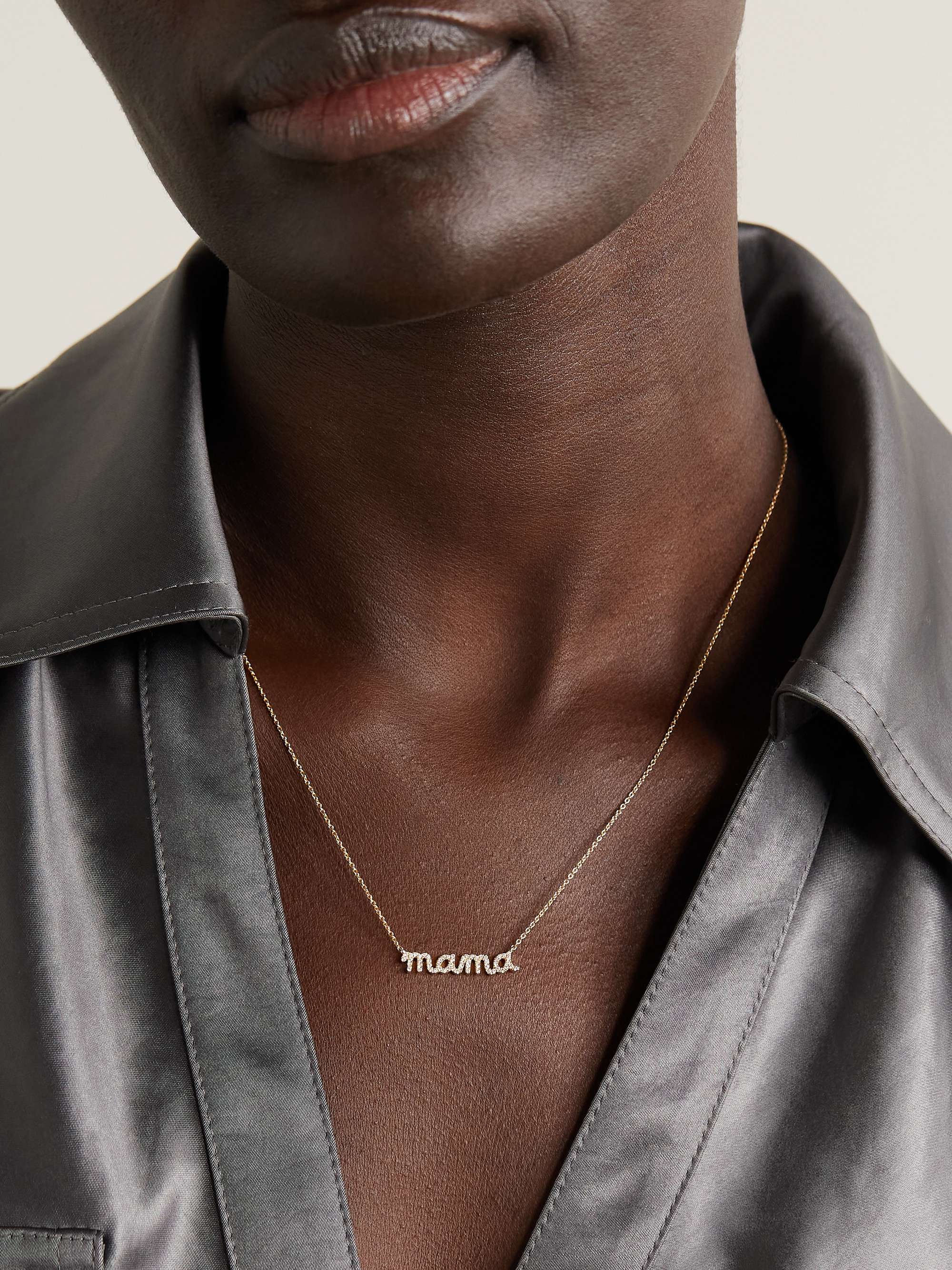 SYDNEY EVAN Mama 14-karat gold diamond necklace