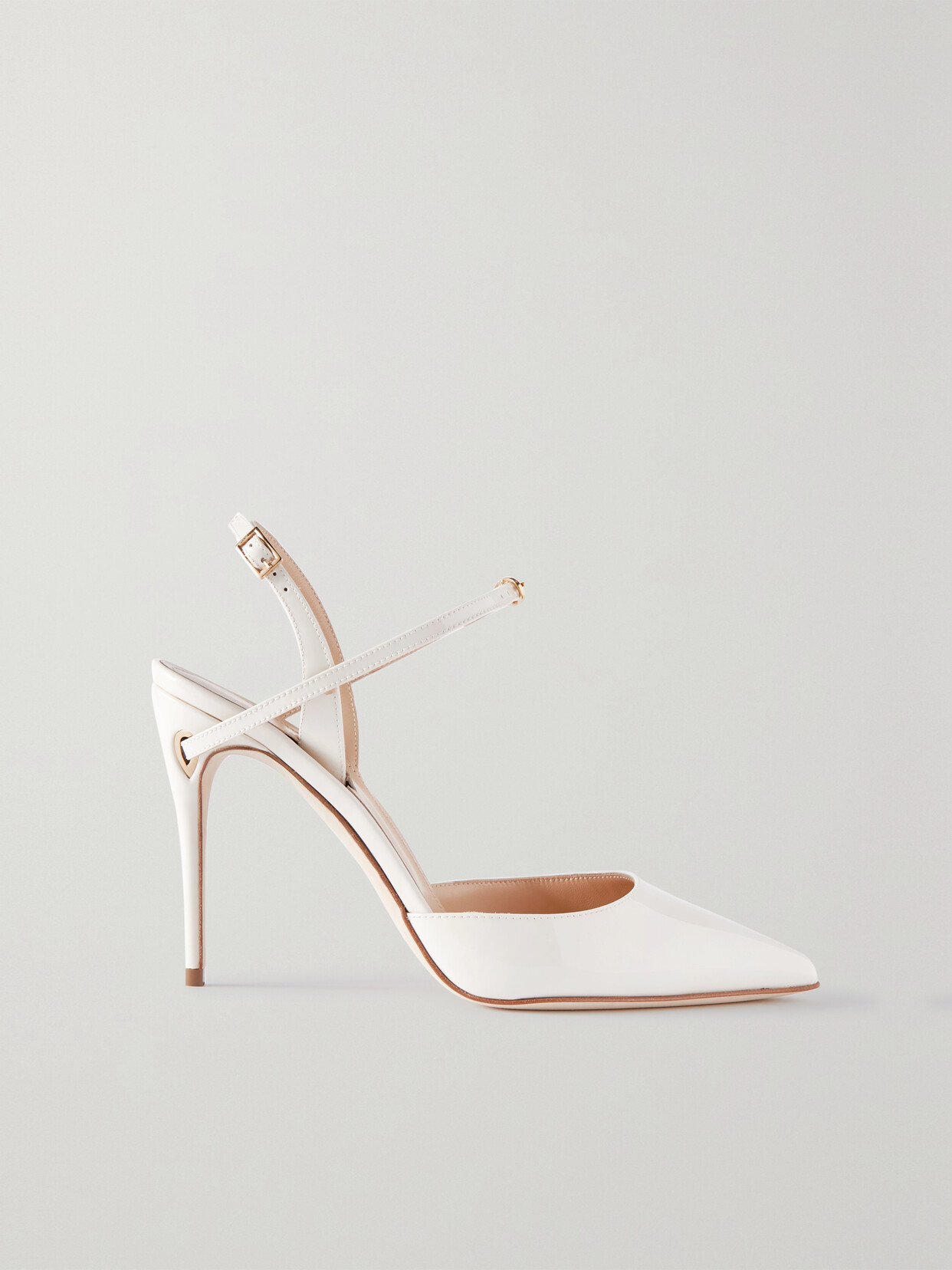 Jennifer Chamandi Vittorio 105 Leather Slingback Pumps - Off-white