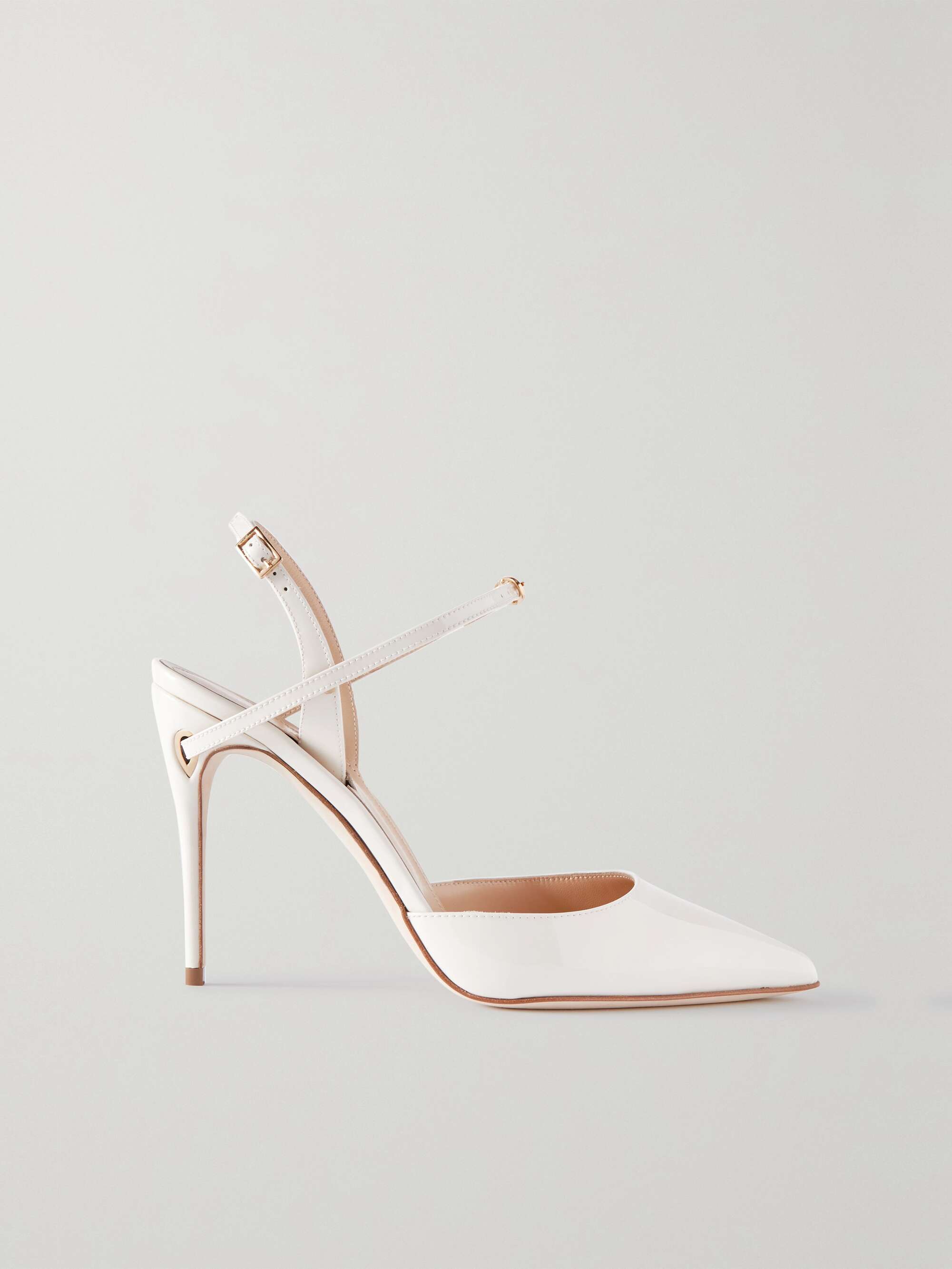 White sales slingback heels