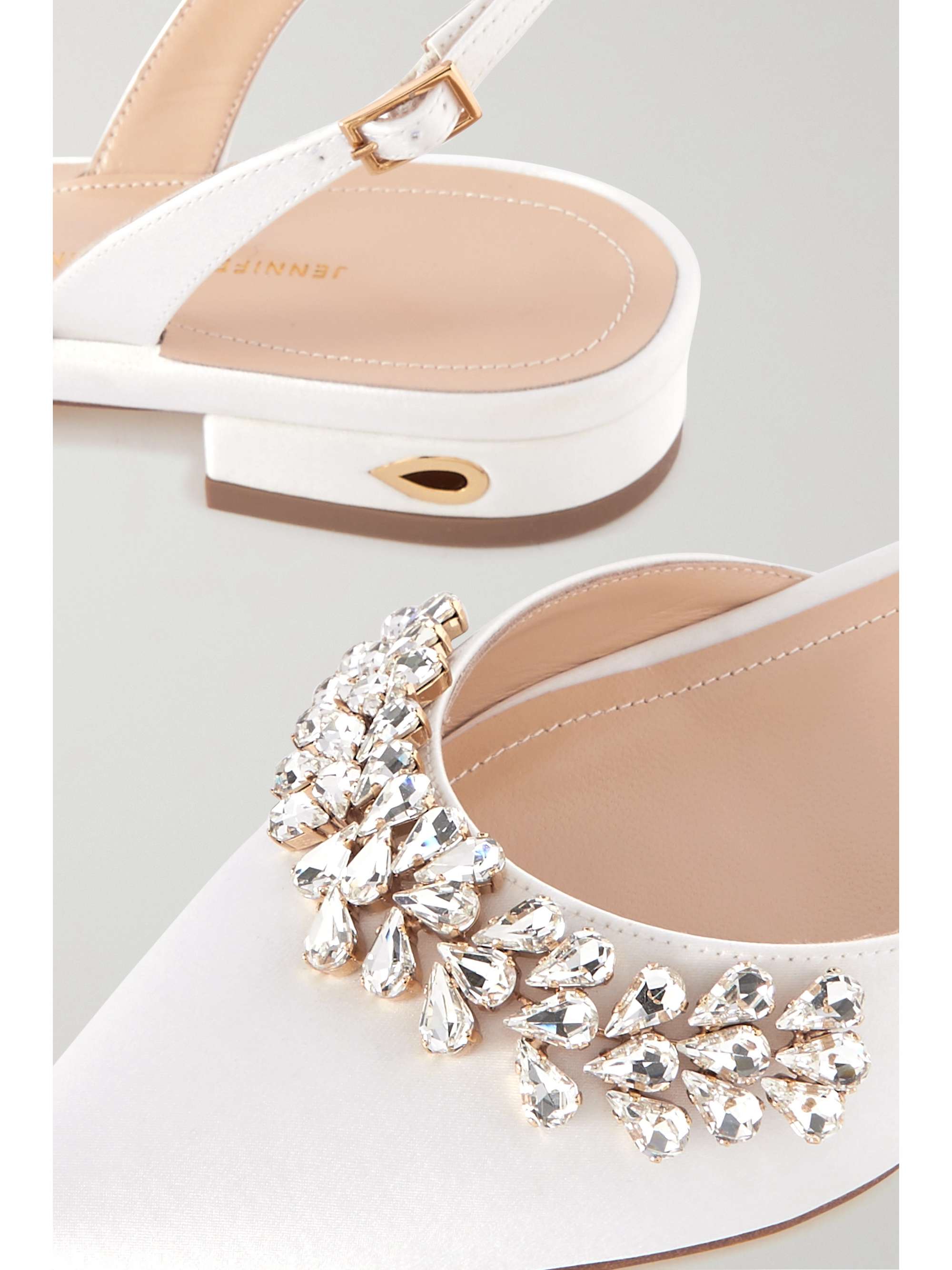 JENNIFER CHAMANDI Vittorio 20 crystal-embellished satin slingback pumps
