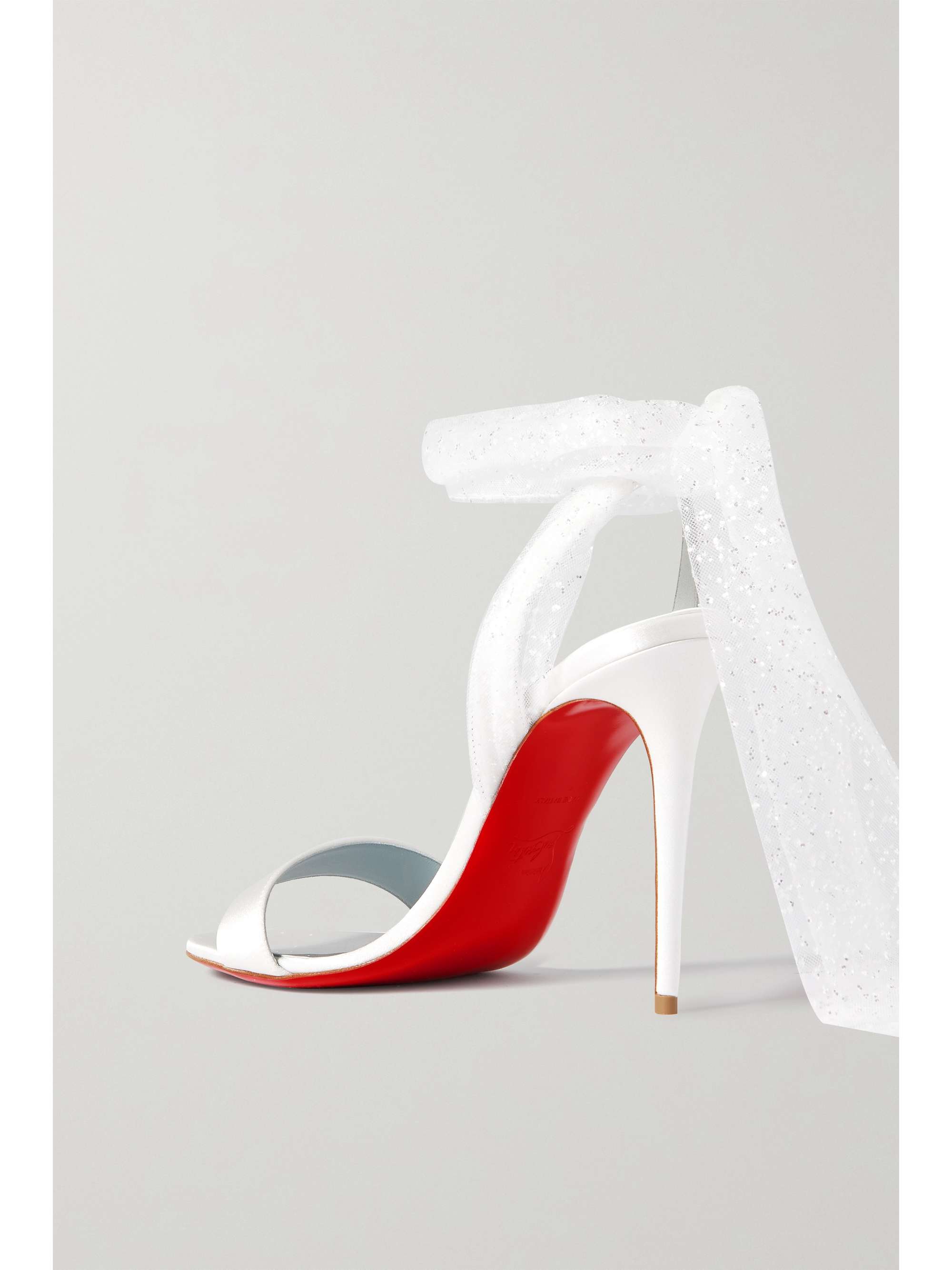 CHRISTIAN LOUBOUTIN Sandale Du Desert 100 printed satin sandals