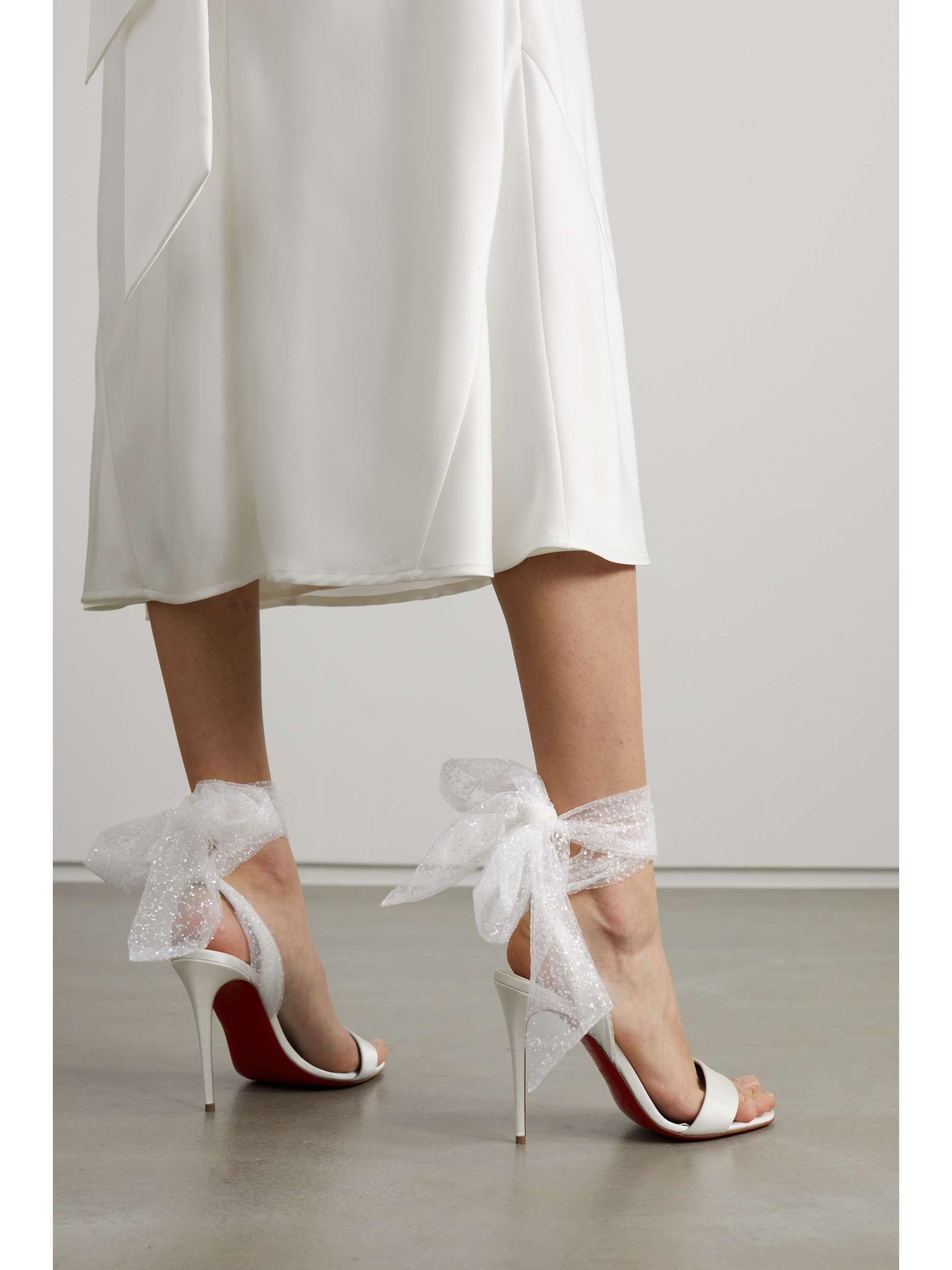 CHRISTIAN LOUBOUTIN Sandale Du Desert 100 printed satin sandals