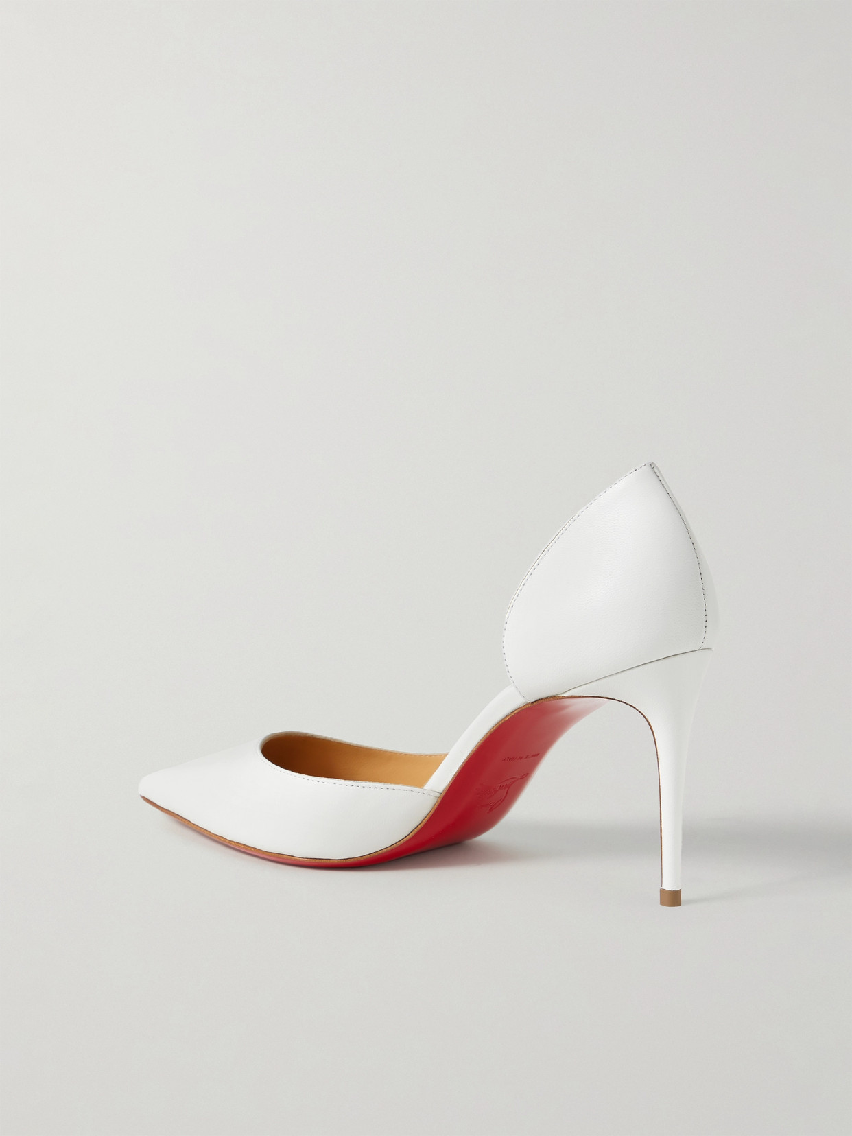 Shop Christian Louboutin Iriza 85 Leather Pumps In White