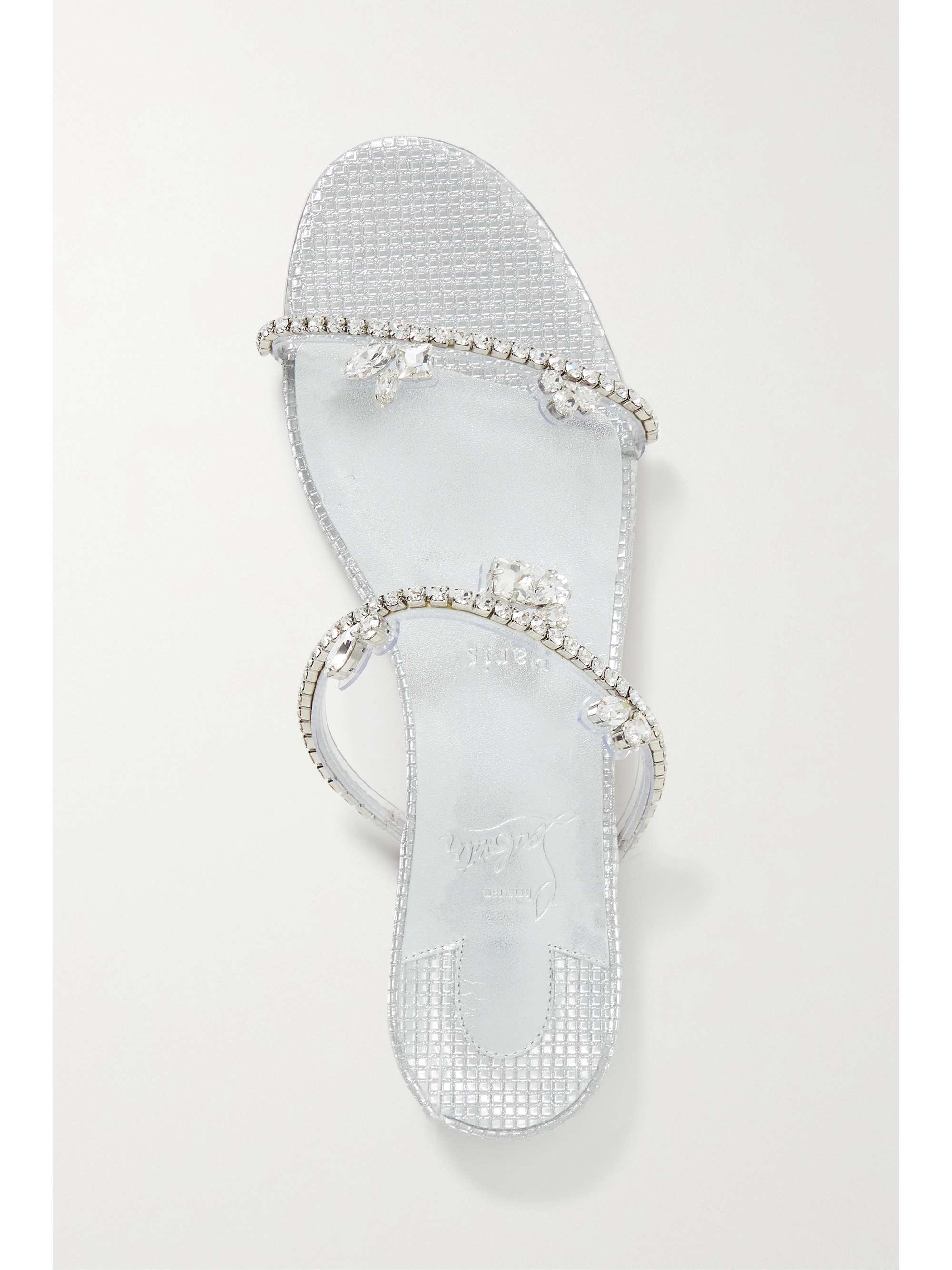 CHRISTIAN LOUBOUTIN Just Queenie crystal-embellished PVC sandals |  NET-A-PORTER