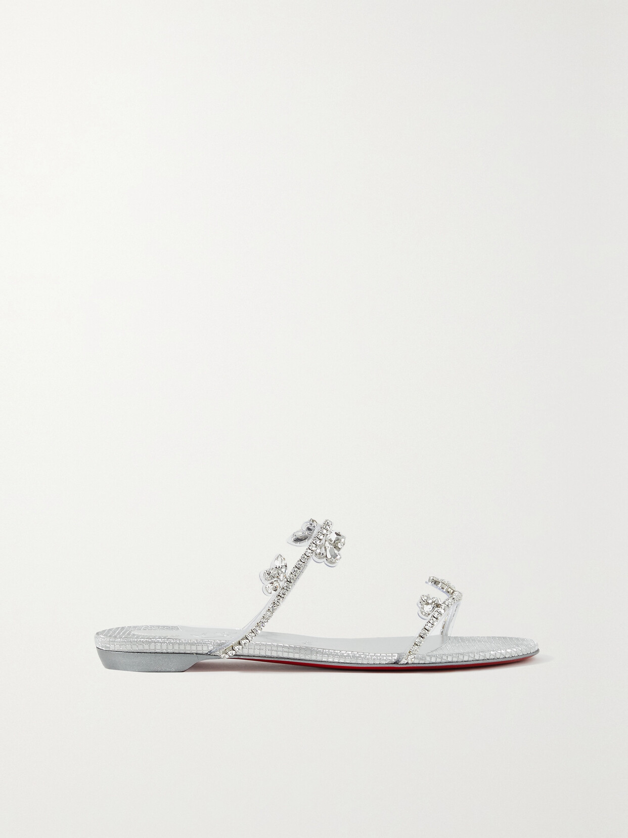 Christian Louboutin Just Queenie Crystal-embellished Pvc Sandals - Silver