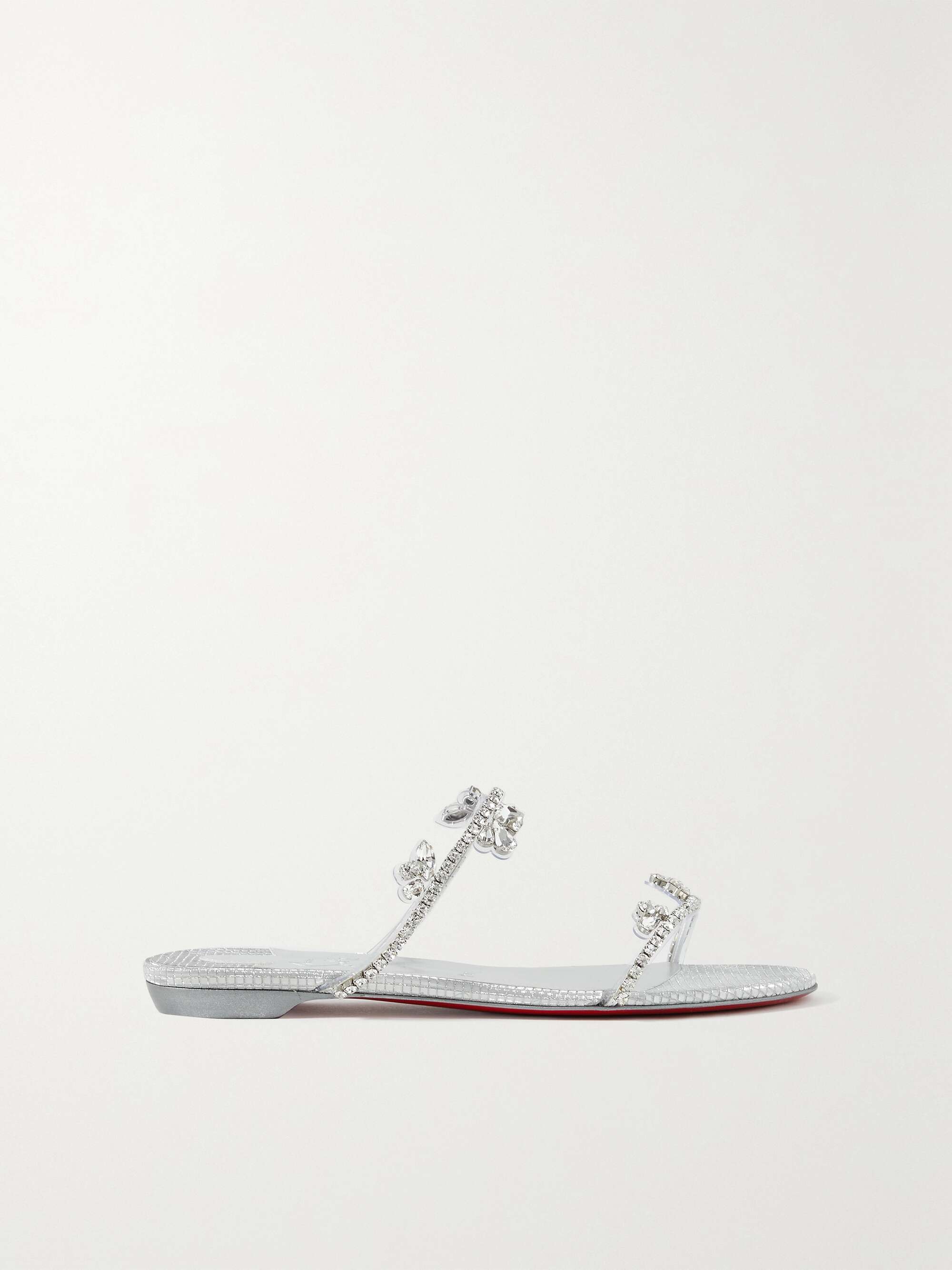CHRISTIAN LOUBOUTIN Just Queenie crystal-embellished PVC sandals |  NET-A-PORTER