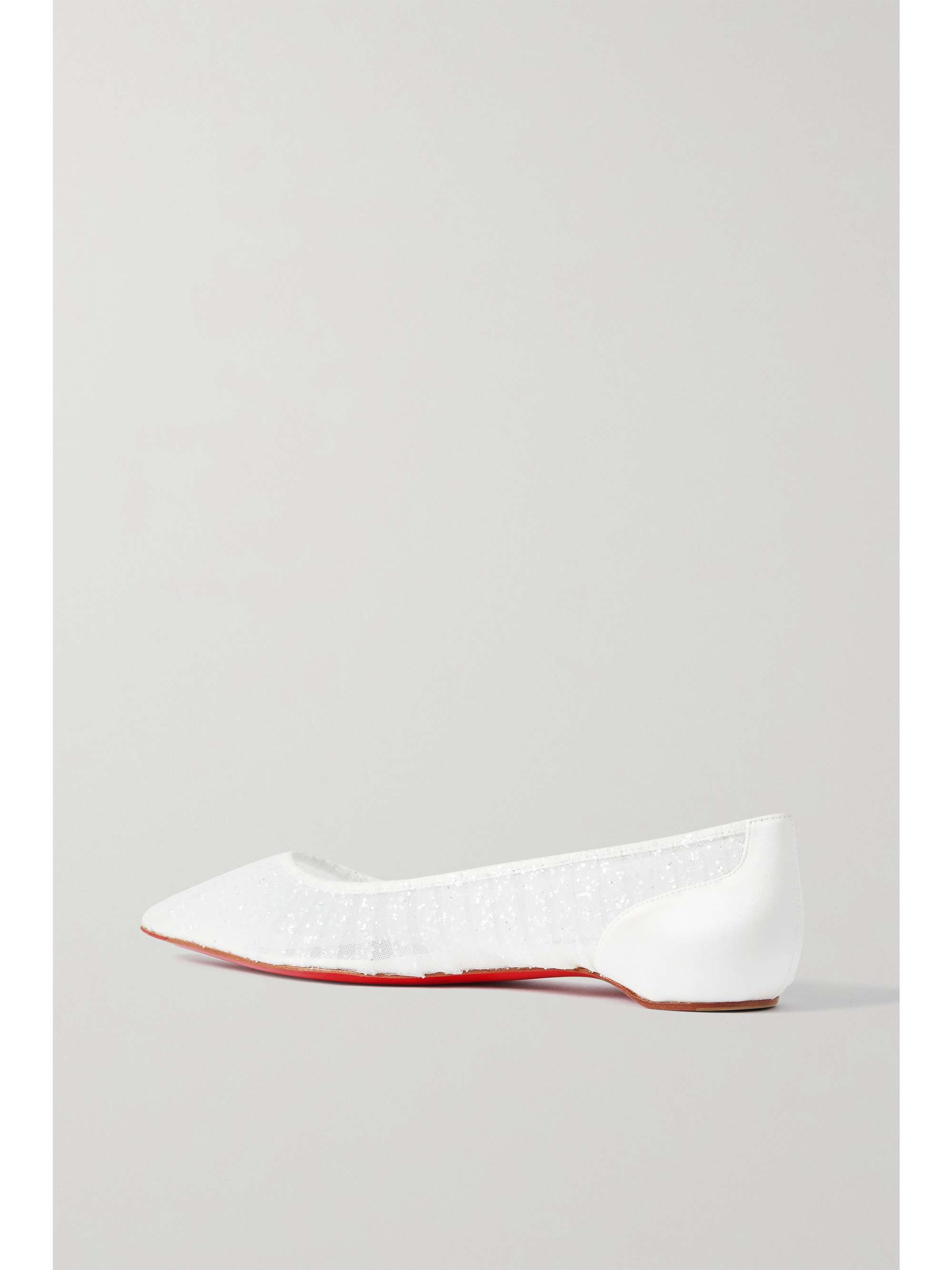 CHRISTIAN LOUBOUTIN Kate glittered tulle and satin ballet flats |