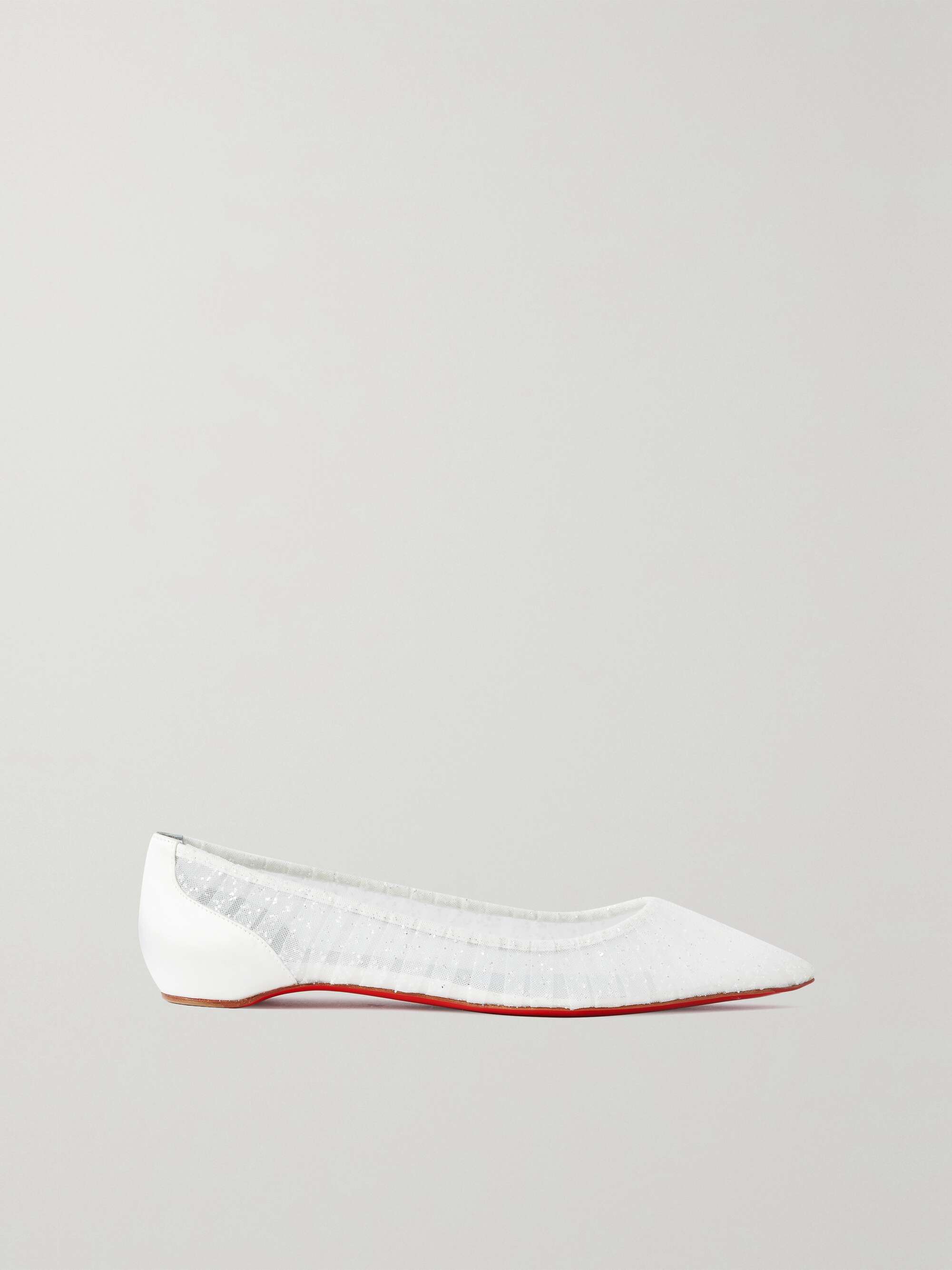 CHRISTIAN LOUBOUTIN Kate glittered tulle and satin ballet flats |