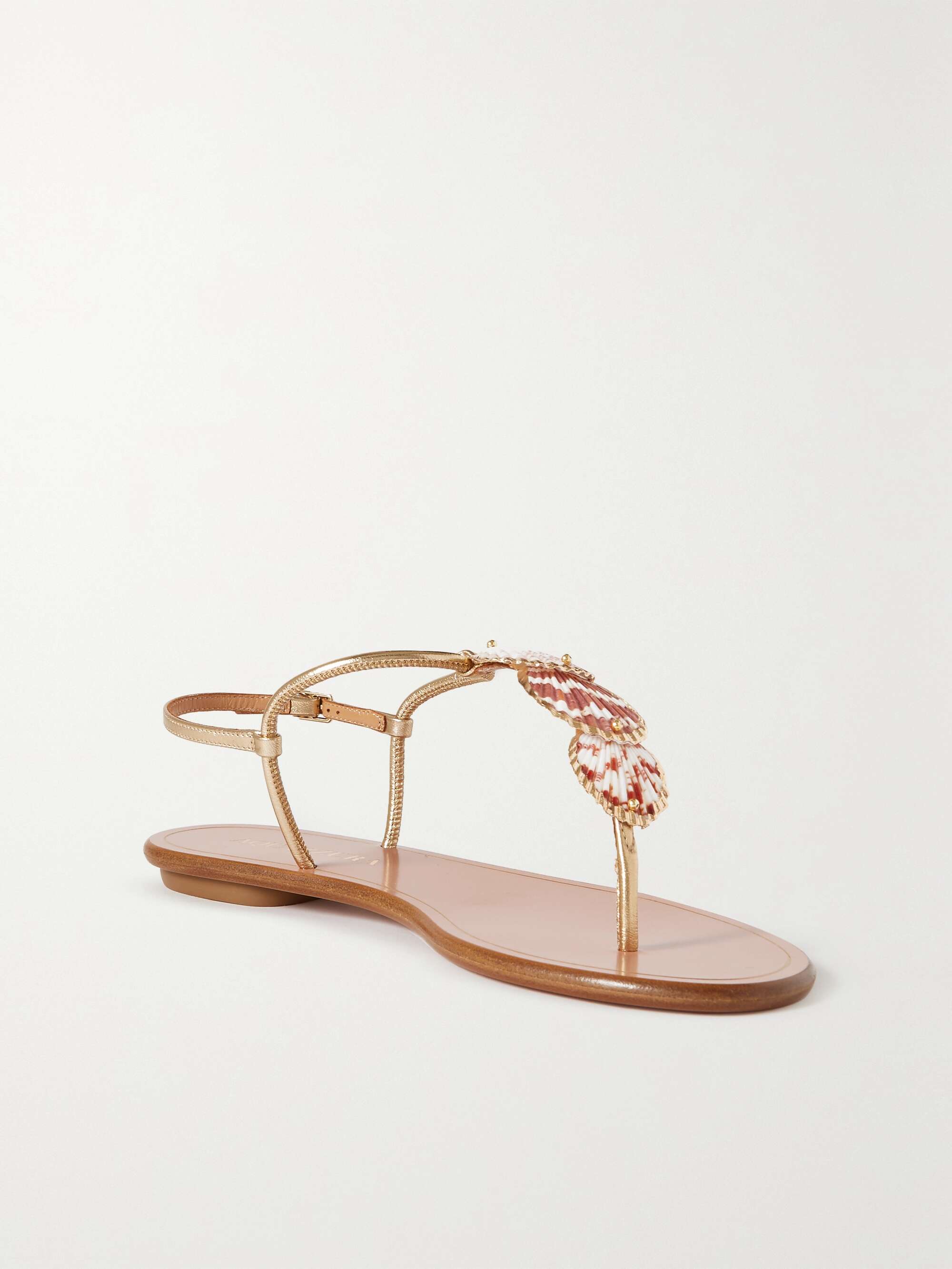 net-a-porter.com | Off to Ibiza embellished metallic leather sandals