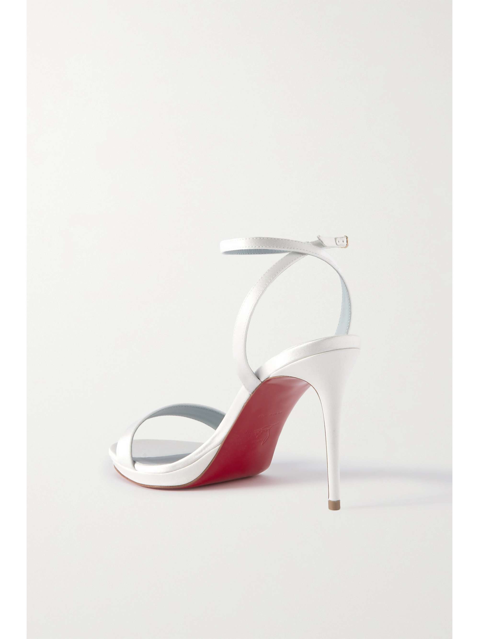 White Loubi Queen 100 satin sandals | CHRISTIAN LOUBOUTIN | NET-A-PORTER