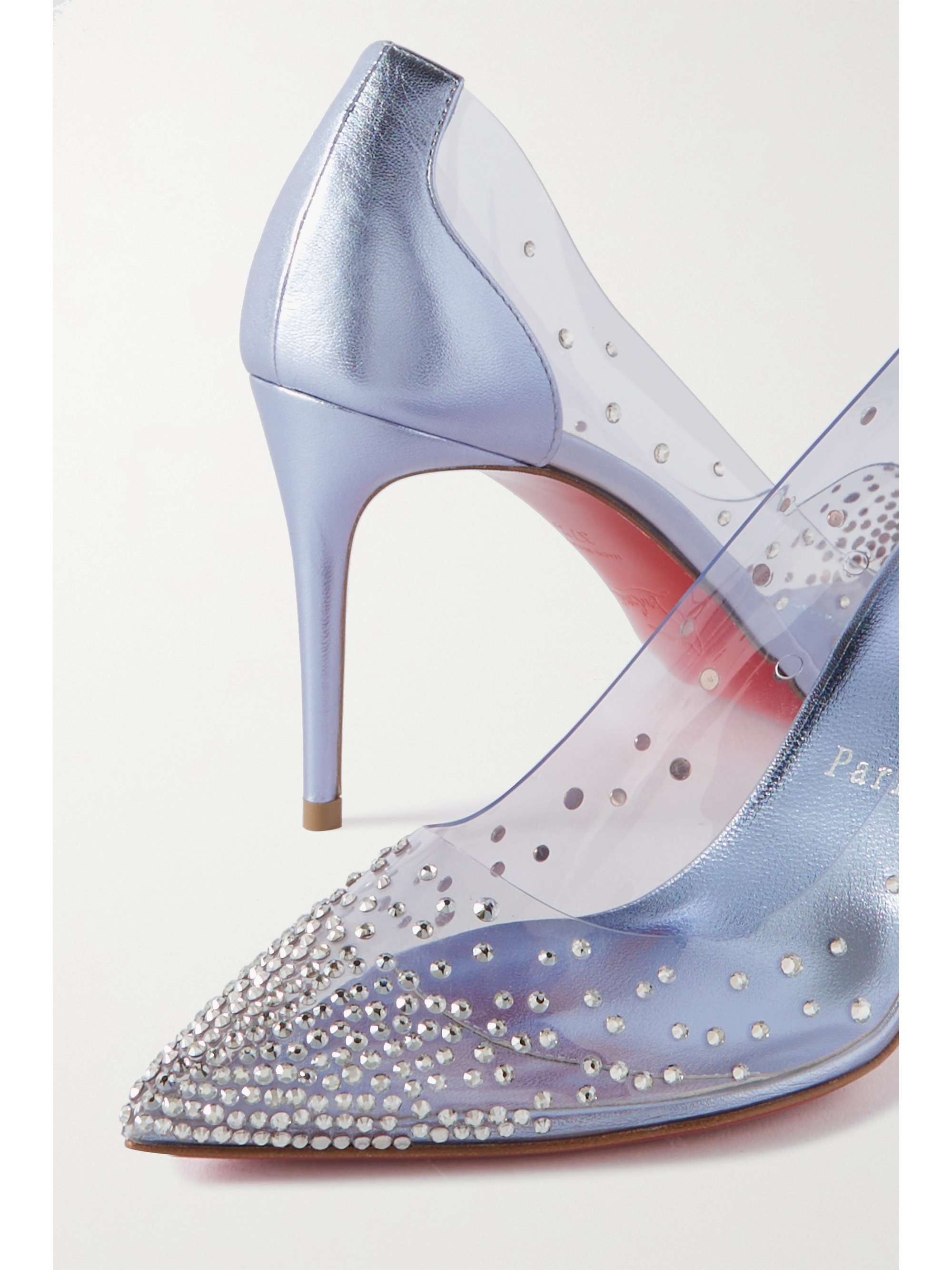 christian louboutin degrastrassita embellished pvc & leather pumps
