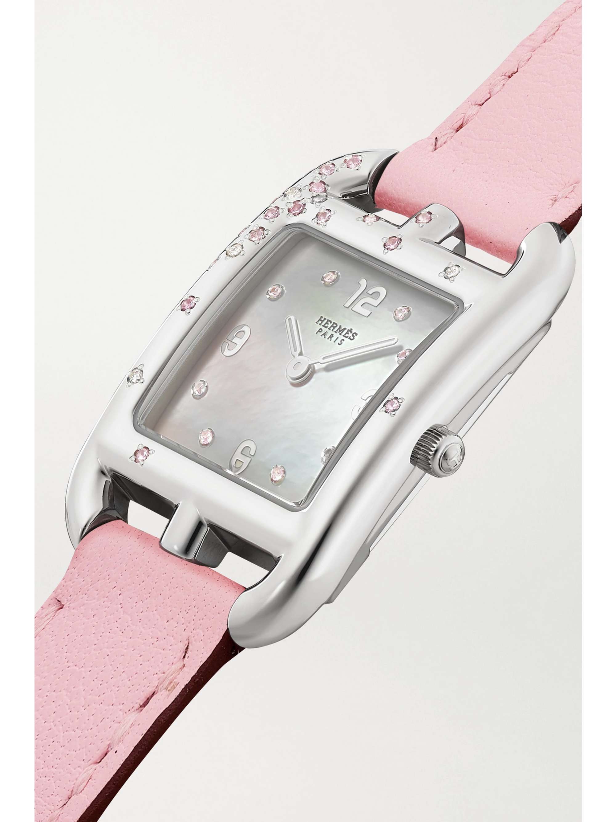 HERMÈS TIMEPIECES Cape Cod Double Tour 31mm small stainless steel, leather and diamond watch