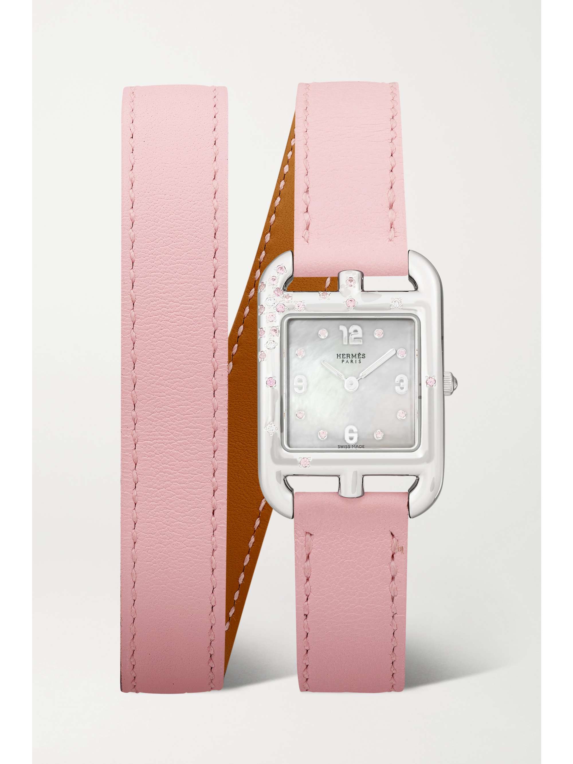 hermes pink watch