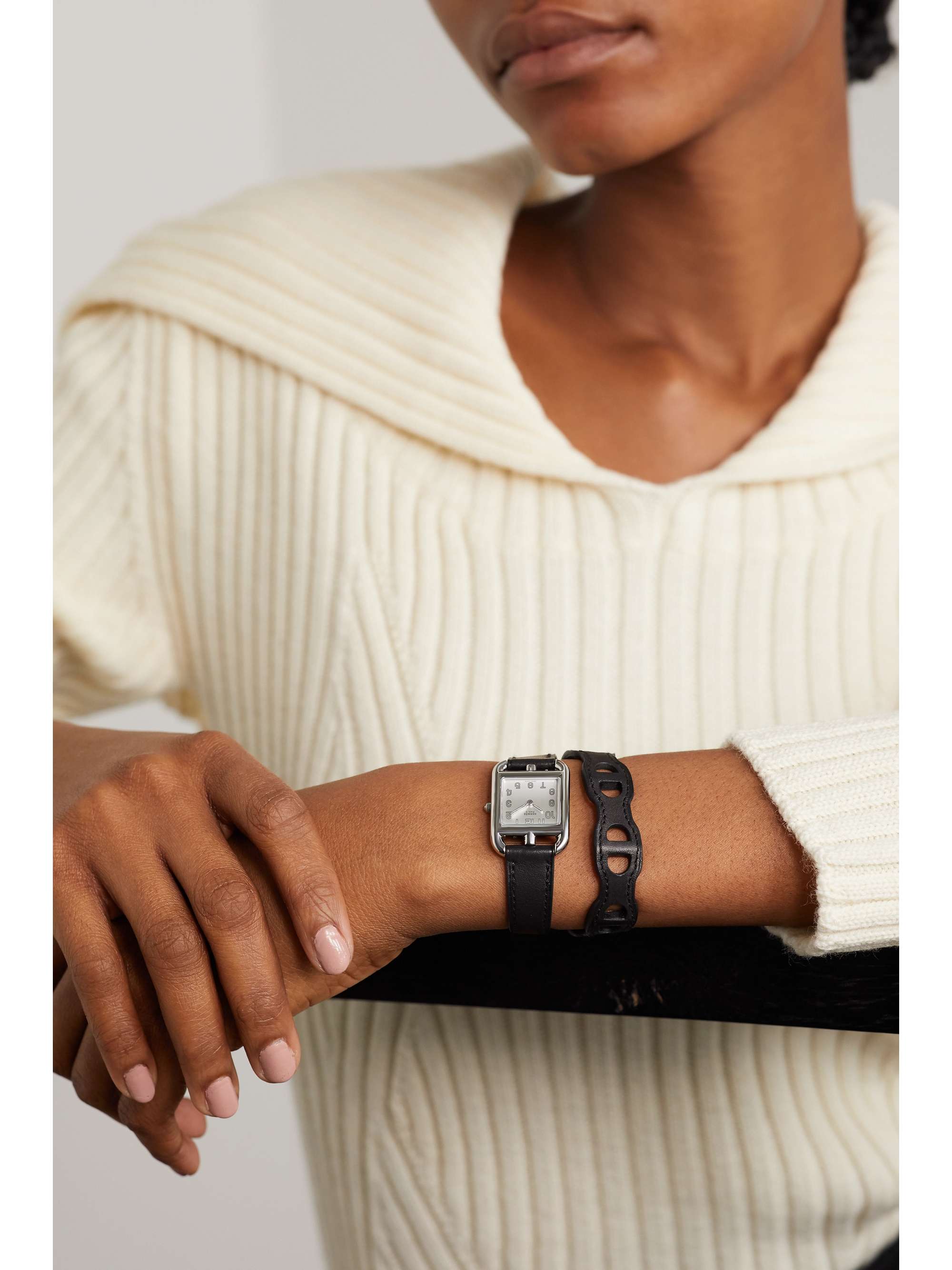 HERMÈS TIMEPIECES Cape Cod 23mm small stainless steel and leather watch