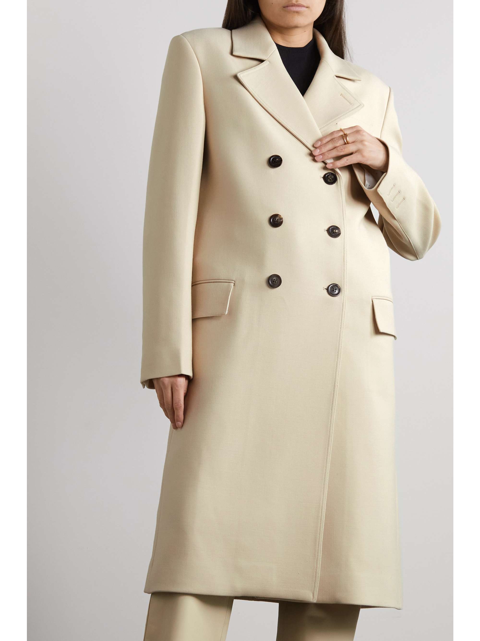 PETER DO Cutout double-breasted wool-blend coat | NET-A-PORTER