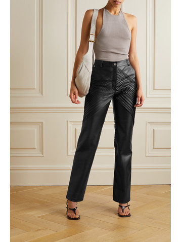 PETER DO Paneled leather straight-leg pants