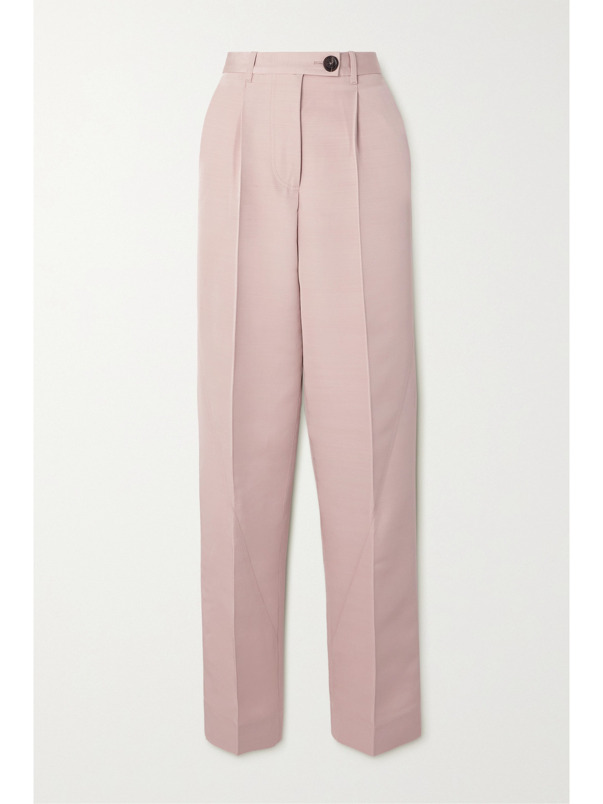 Peter Do Paneled Pleated Faille Straight-leg Pants