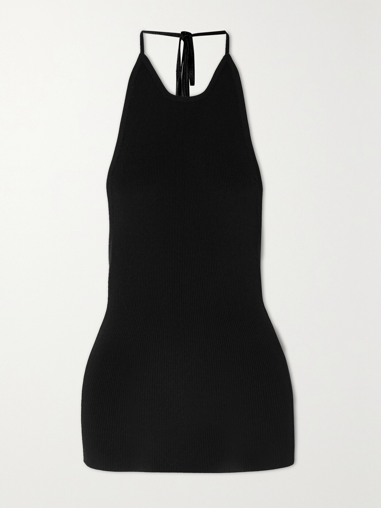 Peter Do Ribbed-knit Halterneck Top - Black