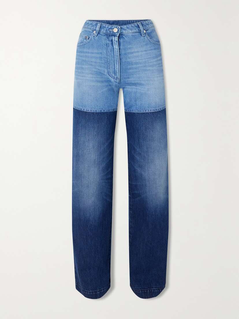 Peter Do Two-tone Organic High-rise Straight-leg Jeans