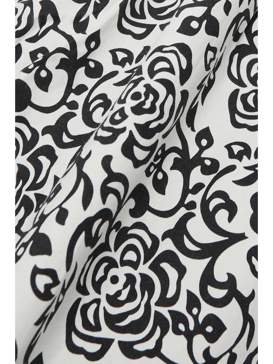 BATSHEVA Virginia cutout floralprint cottonpoplin dress NETAPORTER