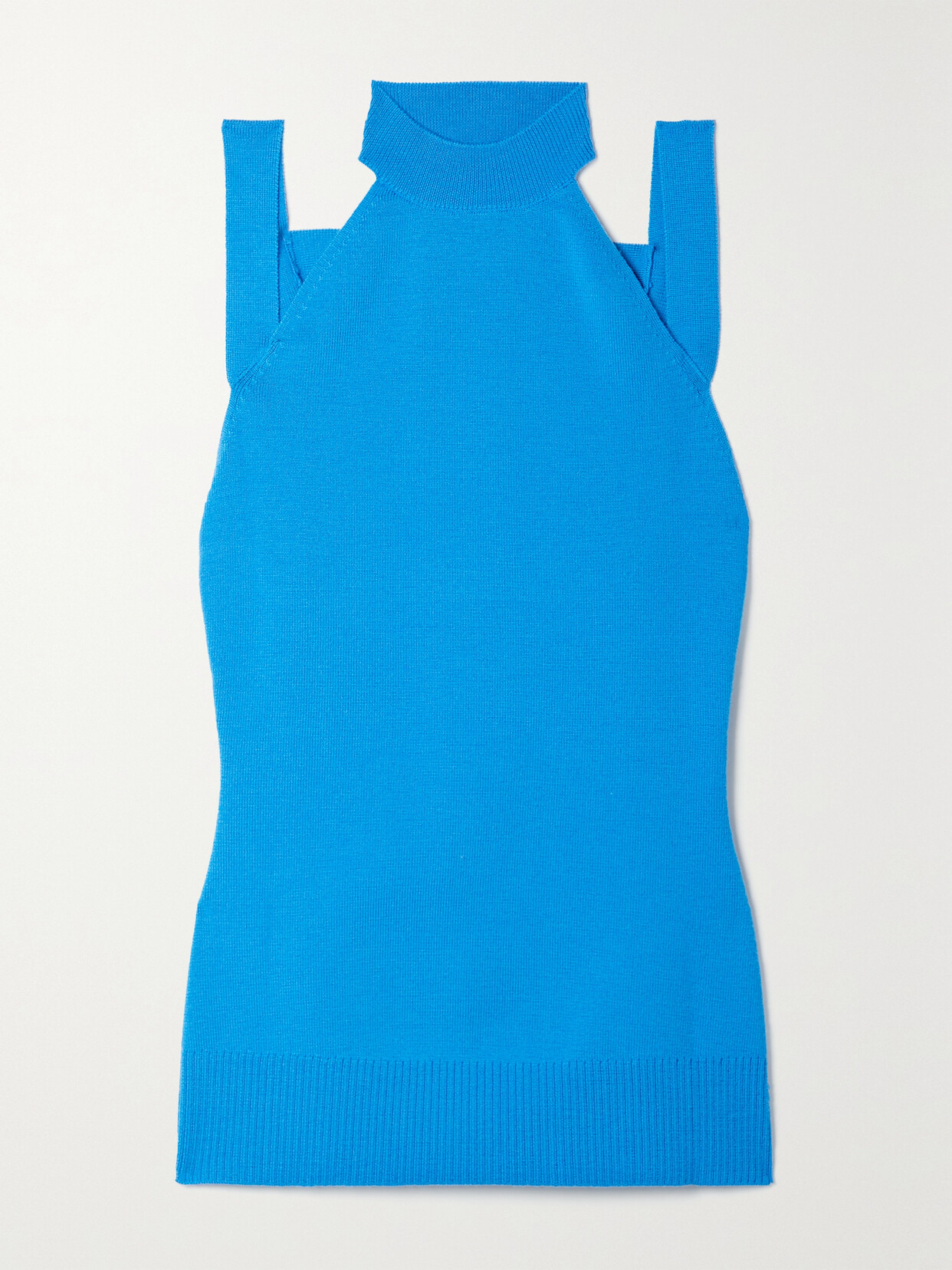 Monse Cutout Merino Wool-blend Tank - Blue
