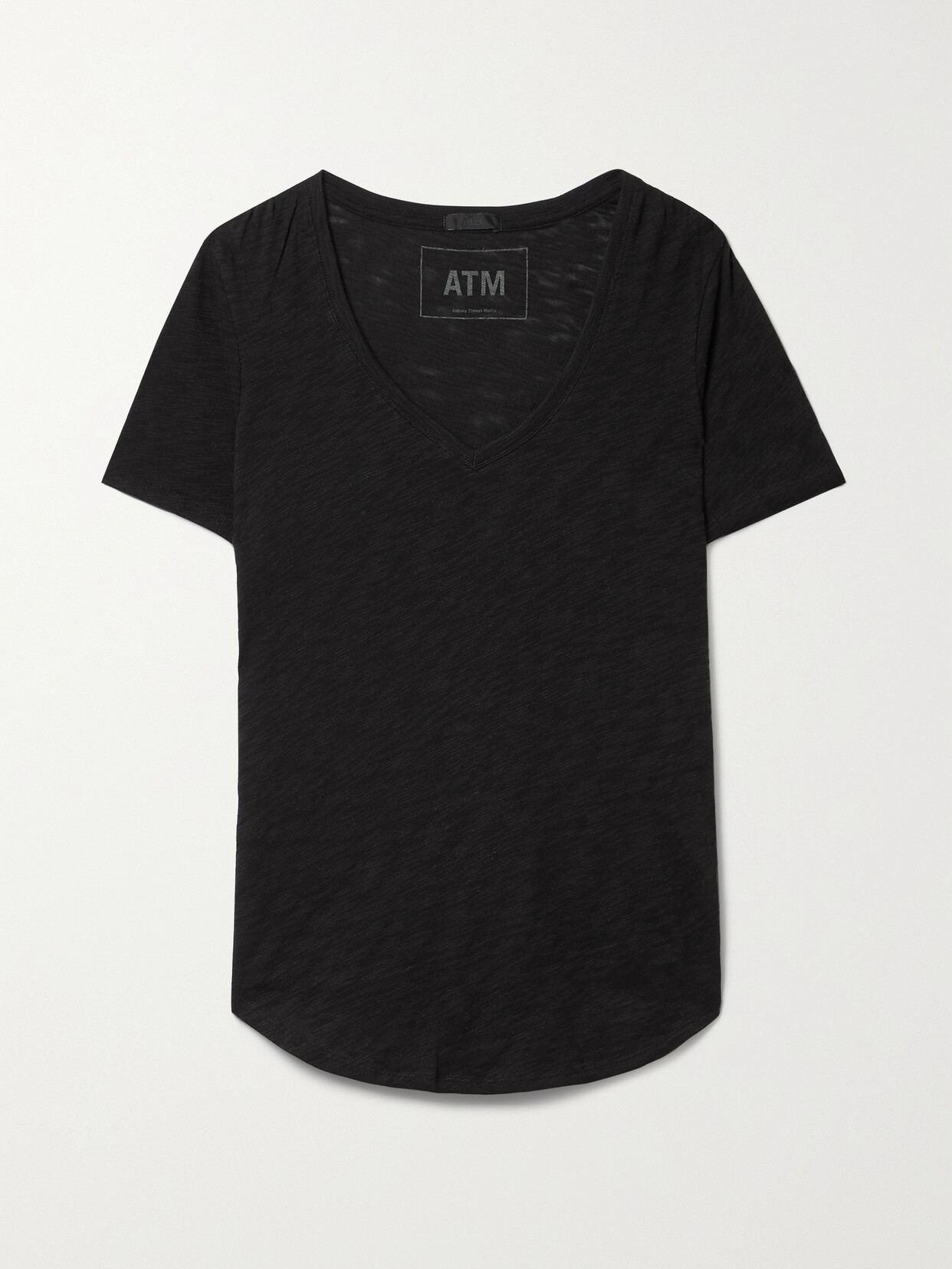 Shop Atm Anthony Thomas Melillo Slub Cotton-jersey T-shirt In Black