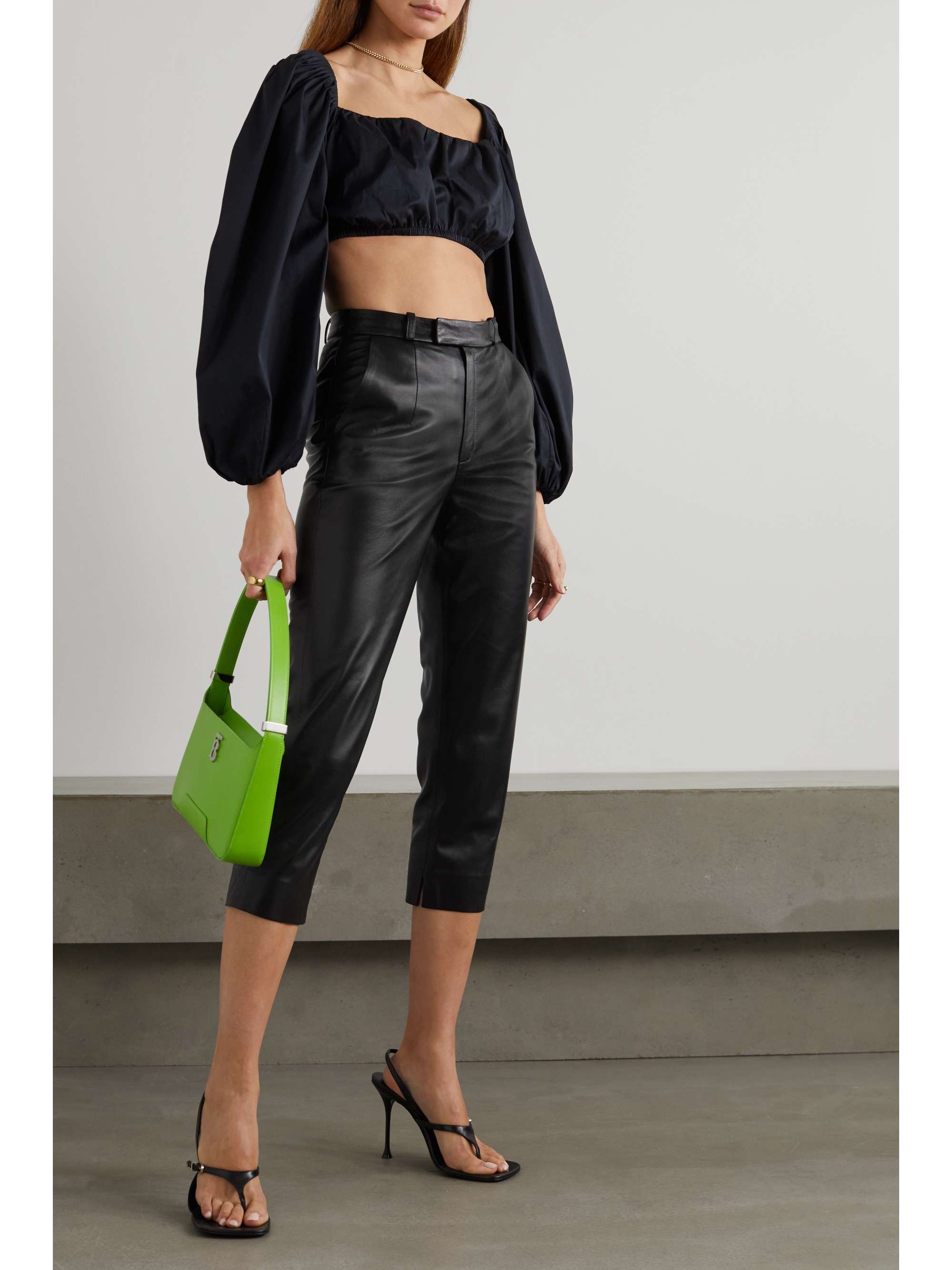 ZEYNEP ARCAY Cropped leather skinny pants | NET-A-PORTER